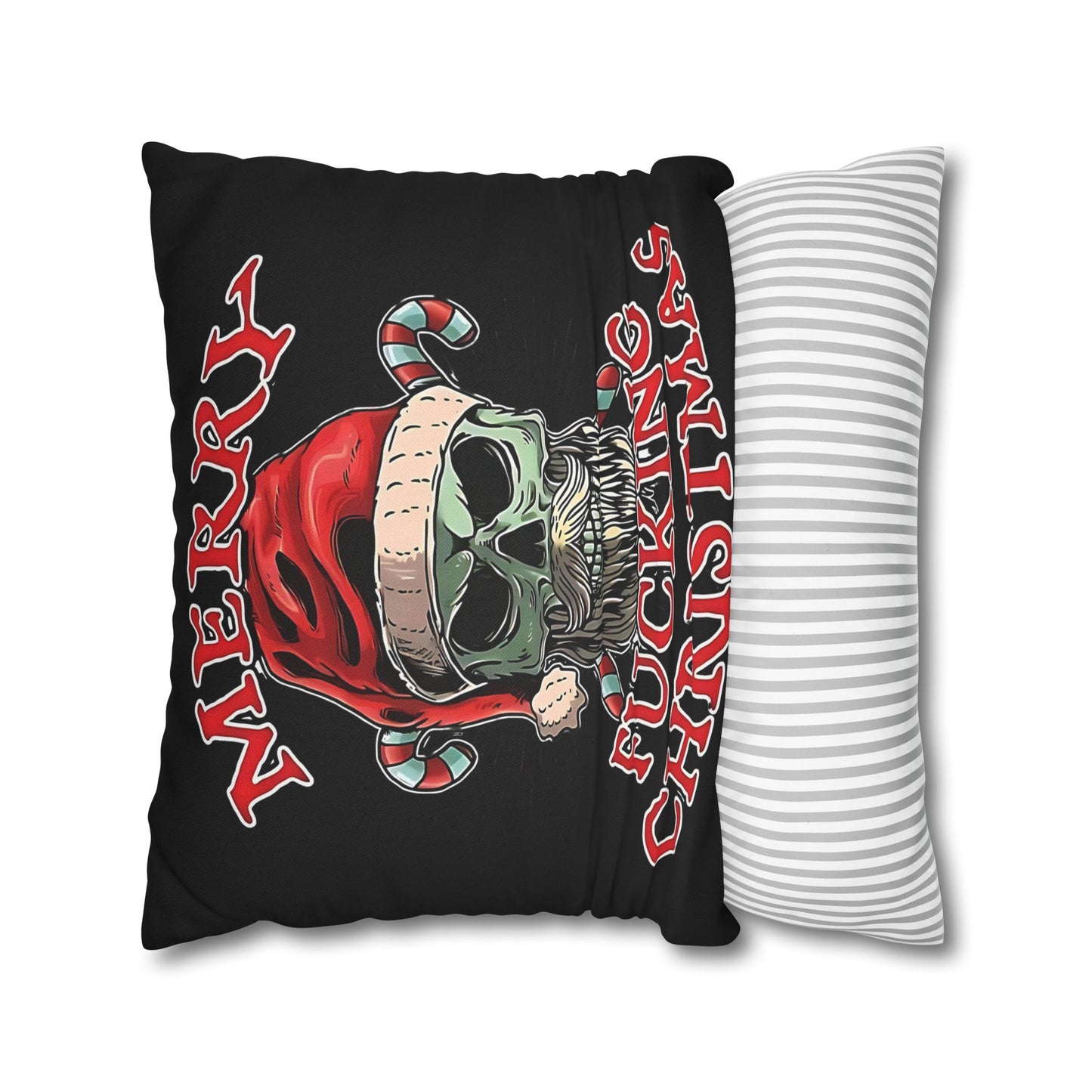 Gothic Christmas Pillowcase - Merry F***ing Christmas Cushion Cover, Edgy Holiday Decor & Unique Gift - VYBE Shop