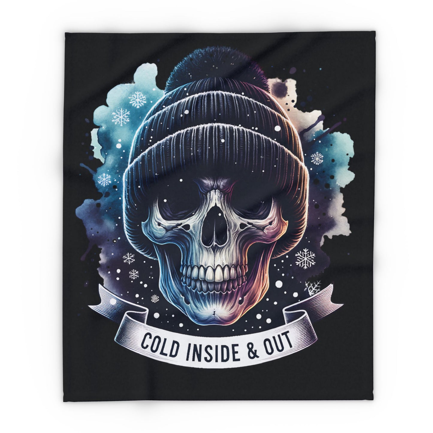Chilling Skull Fleece Blanket - Cozy Throw for Skull Lovers, Gothic Decor, Halloween, Winter Warmth, Gift Idea - VYBE