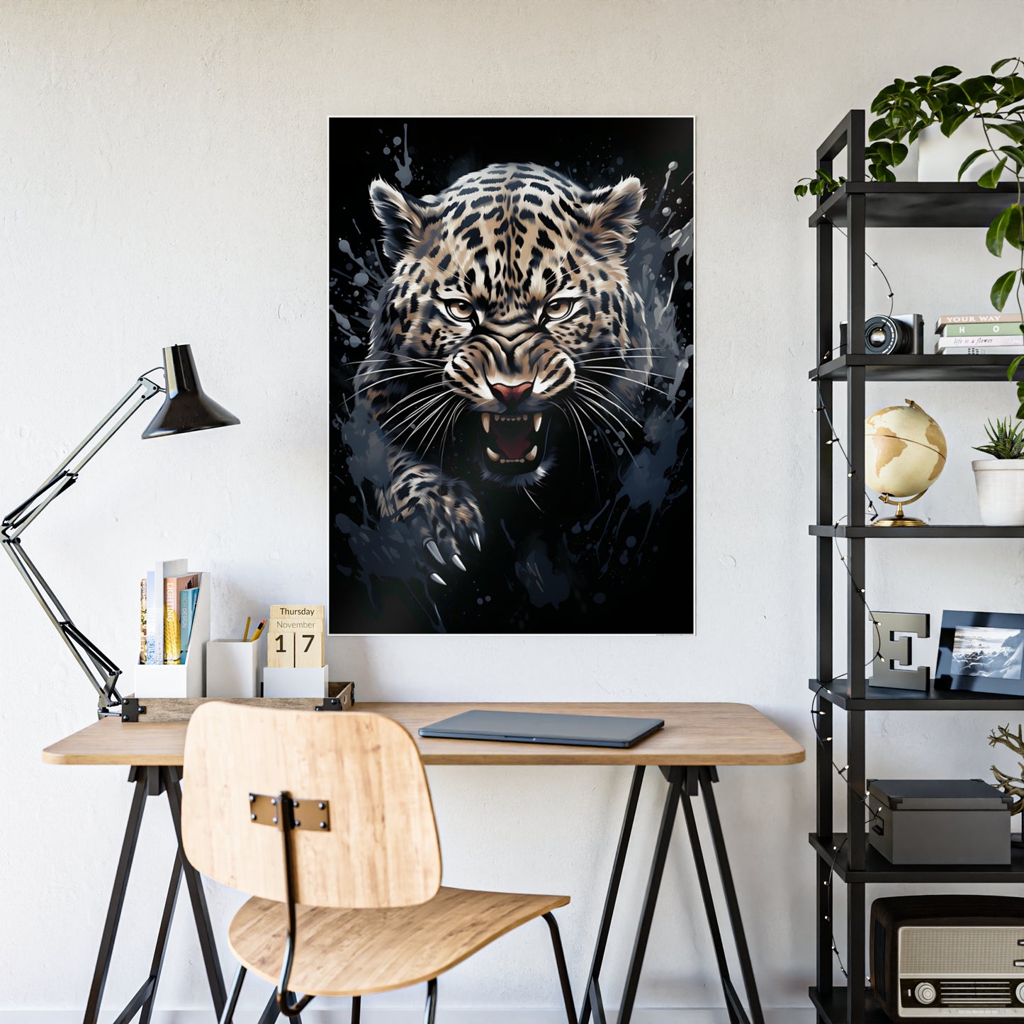 Leopard Art Print - Fierce Gloss Poster for Wild Animal Lovers, Home Decor & Office Wall Art, Perfect Gift for Nature Enthusiasts - VYBE Shop