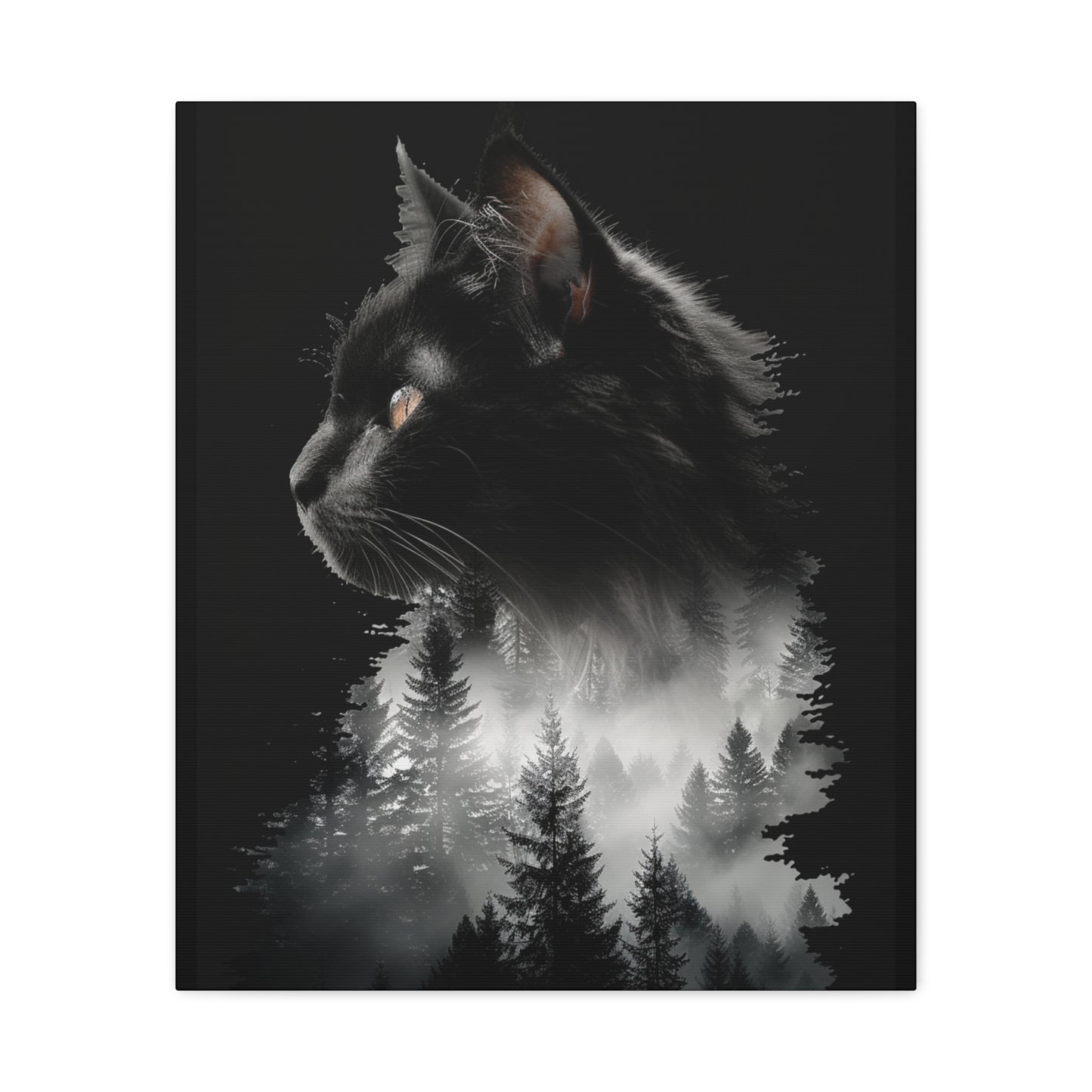 Mystical Cat Forest Canvas Print, Home Decor Art, Cat Lover Gift, Unique Wall Art, Pet Memorial - VYBE Shop