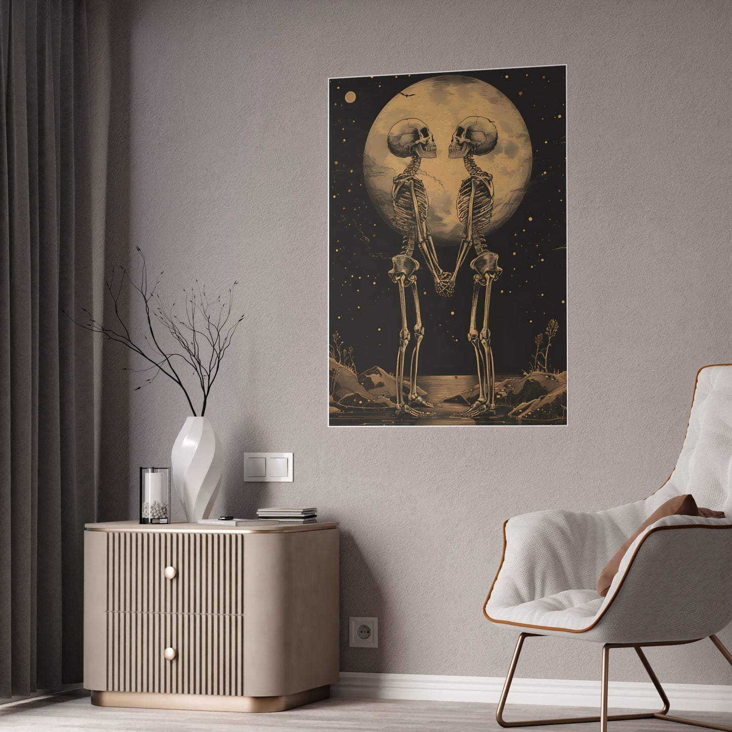 Skeleton Love Art Poster | Unique Gothic Home Decor and Wall Art - VYBE Shop