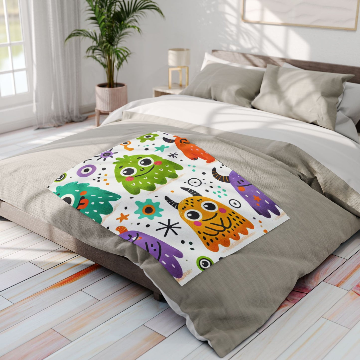 Kids Whimsical Monster Fleece Blanket
