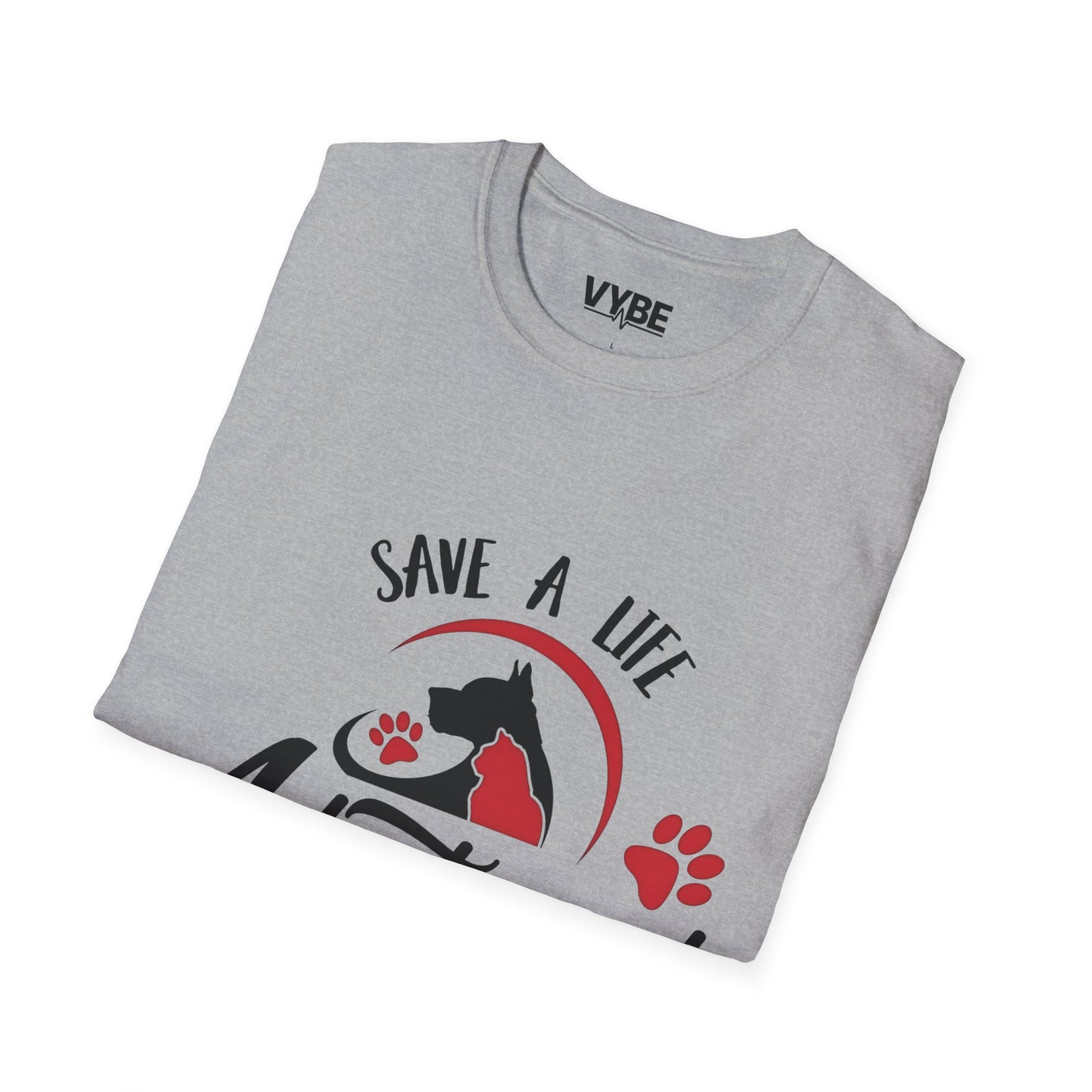 Rescue- Pet Adoption Awareness T-Shirt, Save a Life Tee, Dog Lover Shirt, Animal Rescue Apparel, Unisex Top - VYBE Shop