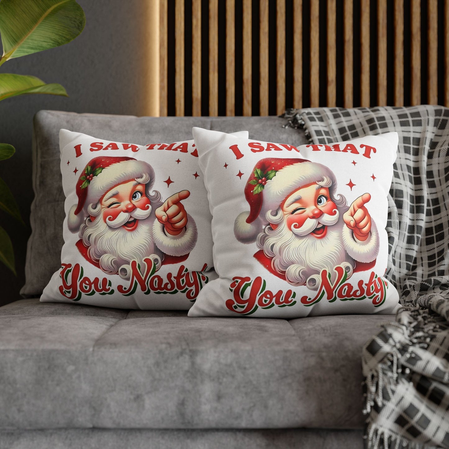 Santa's Naughty List Pillowcase - Funny Holiday Decor and Christmas Gift for Couch Decor - VYBE Shop
