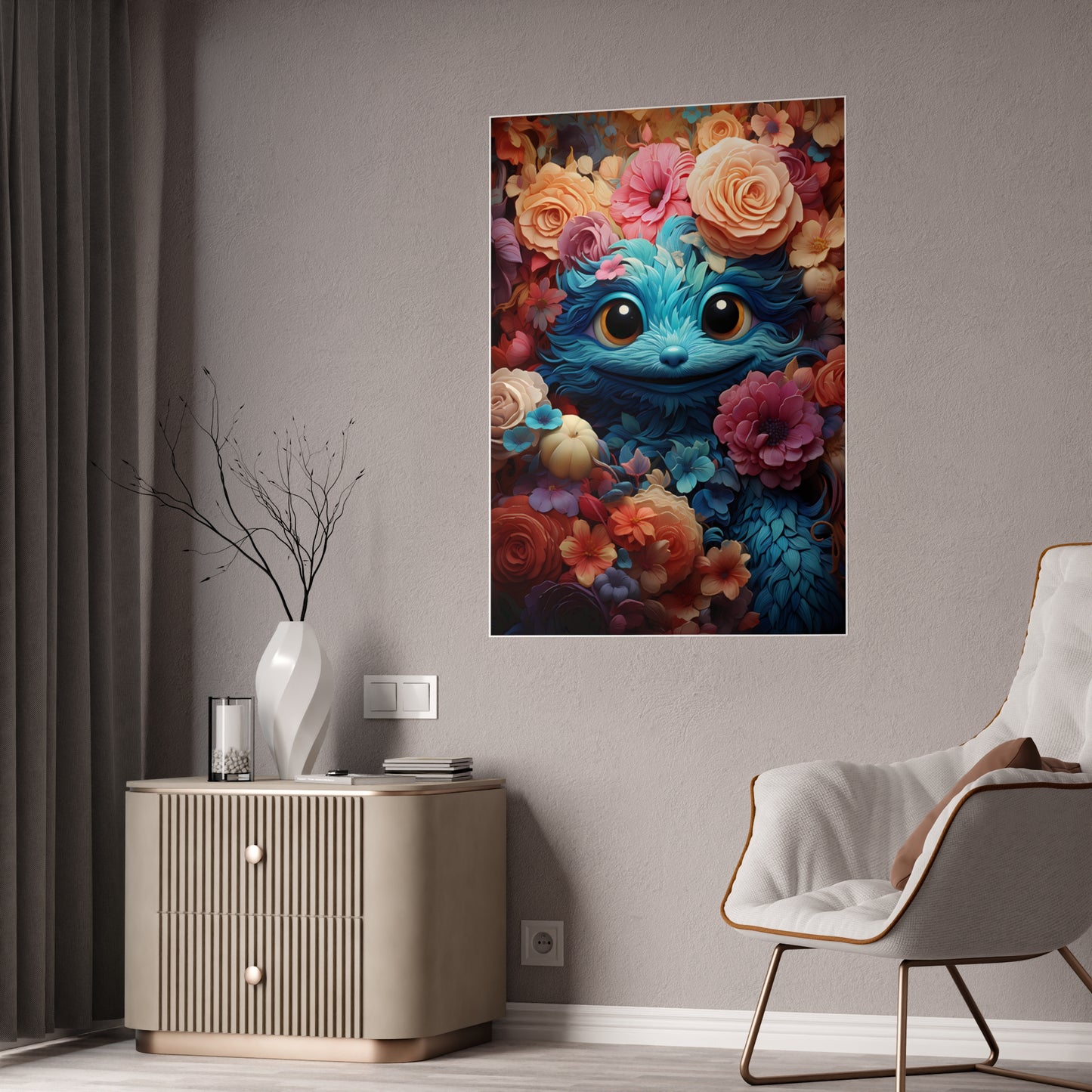 Whimsical Cat Art Poster – Enchanting Creature Artwork for Cat Lovers - VYBE Shop