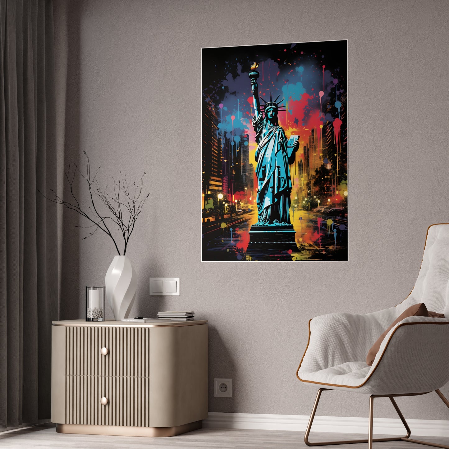 Vibrant Cityscape Art Posters, Glossy Wall Decor, Gift for Art Lovers - VYBE Shop
