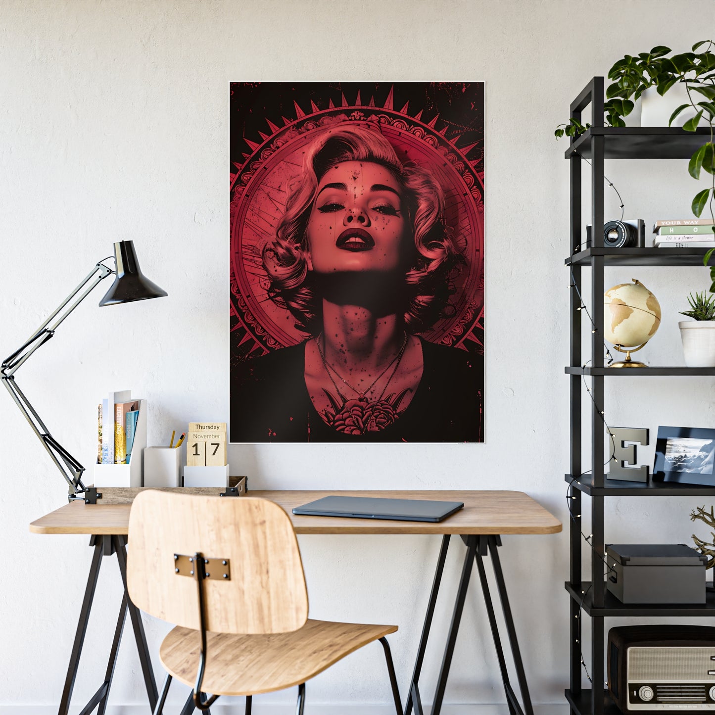 Woman In Red Art Print - Elegant Poster for Stylish Decor - VYBE Shop