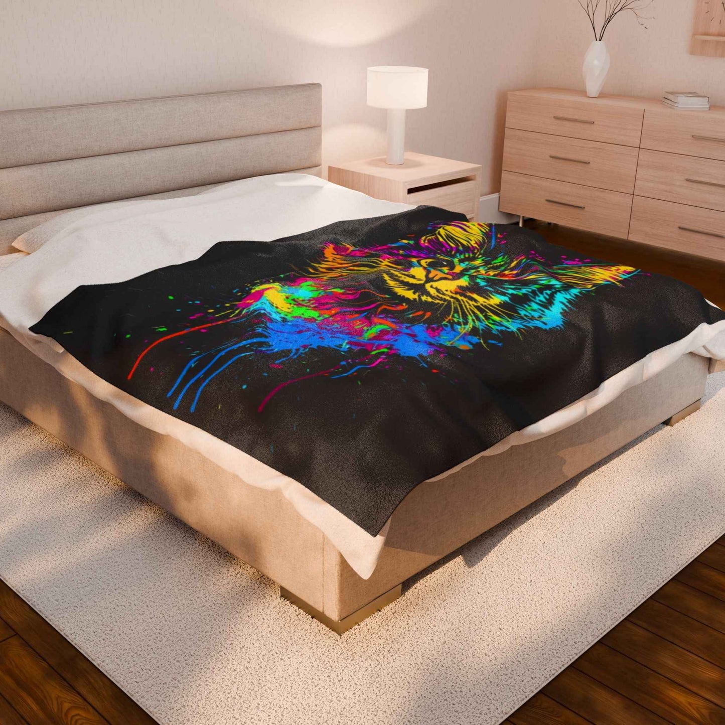 Colorful Cat Plush Blanket