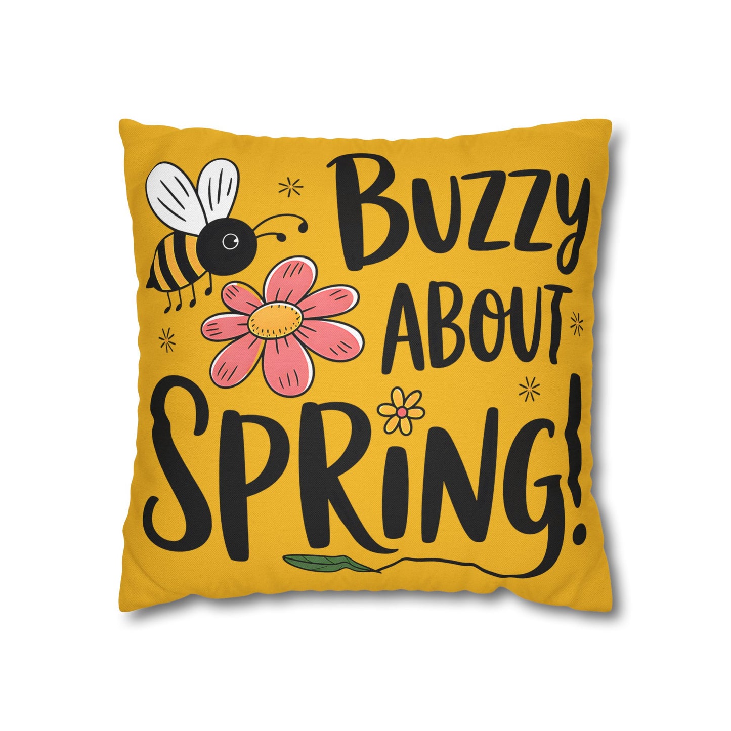 Buzzing Spring Pillowcase - Bee Themed Decorative Cushion Cover for Spring Home Decor and Floral Accent Gifts - VYBE Shop
