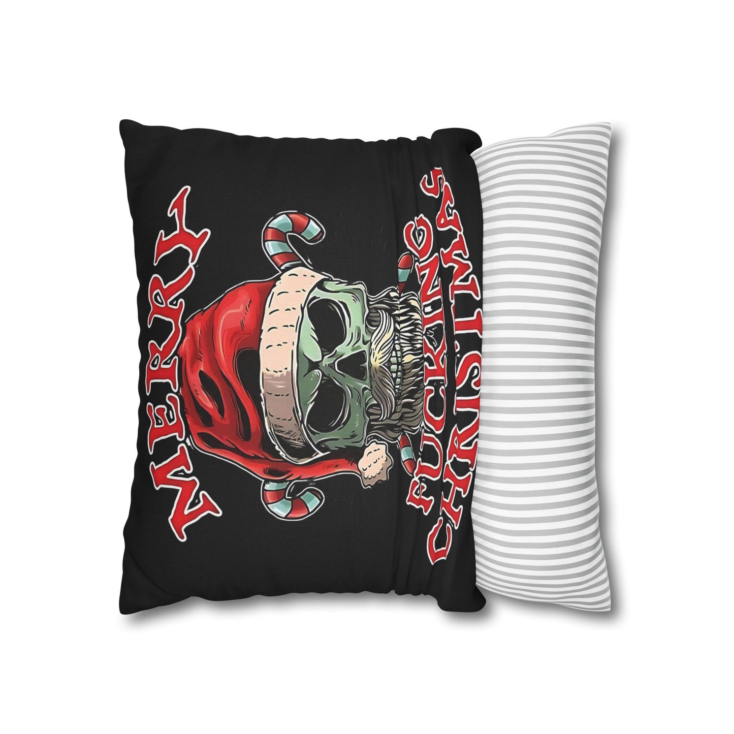 Gothic Christmas Pillowcase - Merry F***ing Christmas Cushion Cover, Edgy Holiday Decor & Unique Gift - VYBE Shop