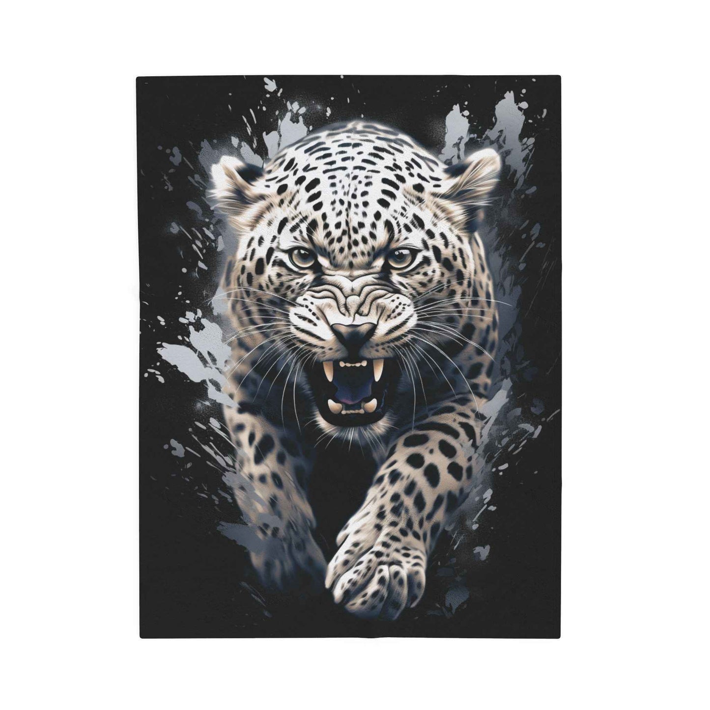 Fierce Leopard Plush Blanket
