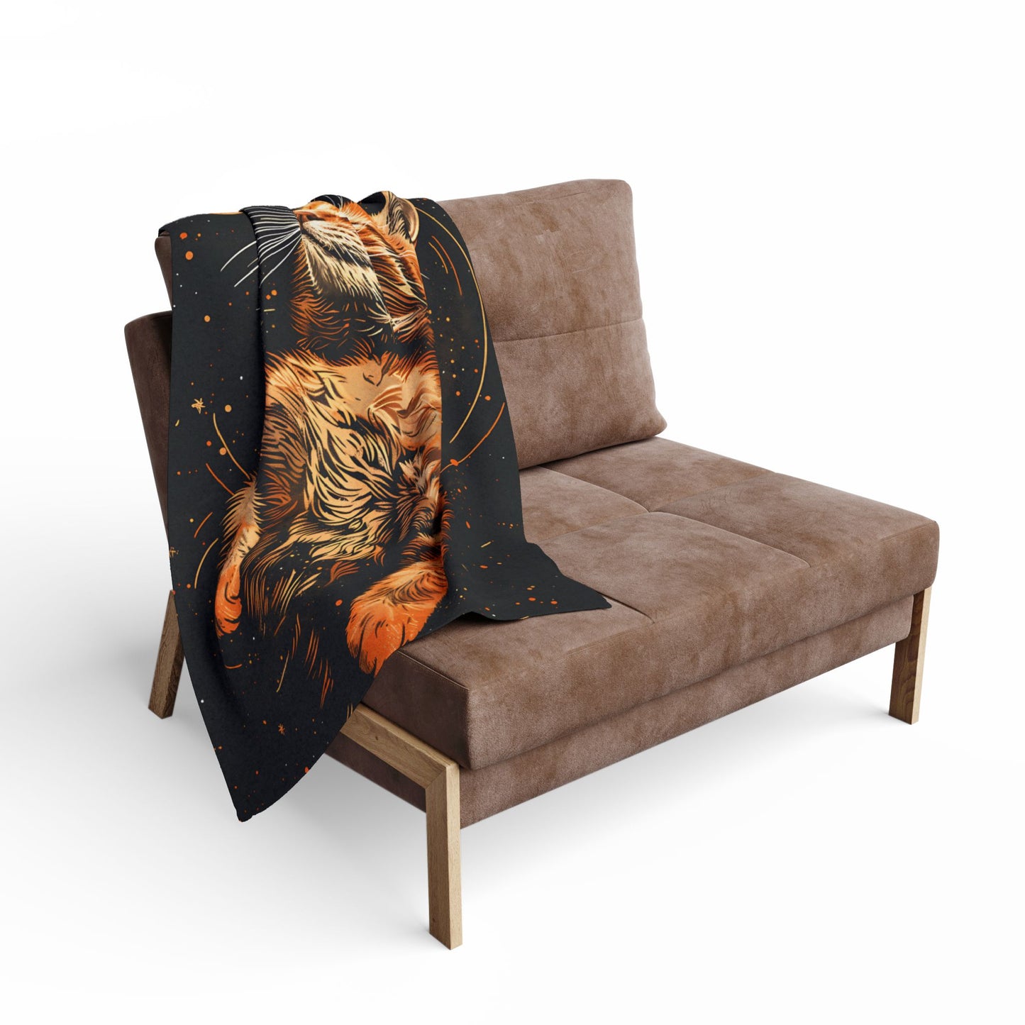Cosmic Cat Fleece Blanket – Cozy Space-Themed Throw, Pet Lover Gift, Home Decor, Cat Lover Blanket, Warm Gift for All Occasions - VYBE