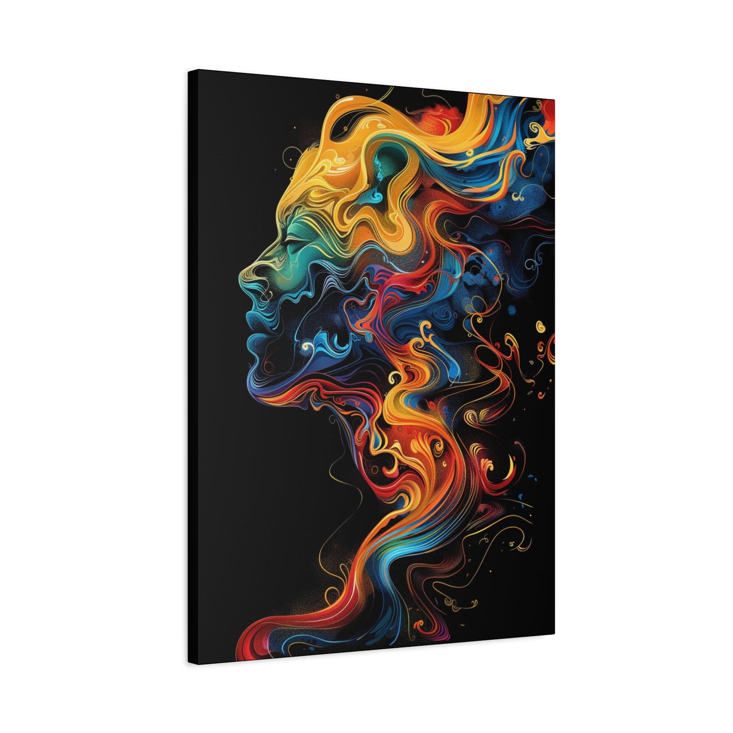 Colorful Abstract Portrait Canvas Art, Modern Wall Decor, Gift for Home, Living Room, Unique Artwork, Trending Decor - VYBE Shop