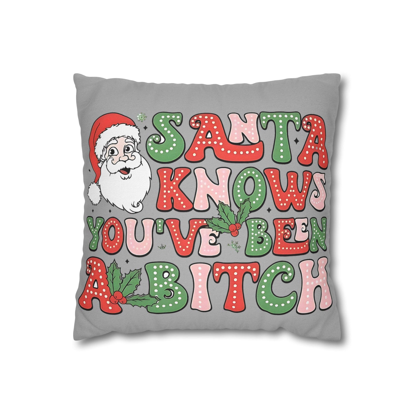 Funny Christmas Pillowcase - Santa Knows You've Been A Bit... Unique Decorative Accent for Holiday Decor, Perfect Gift for Friends and Family - VYBE Shop