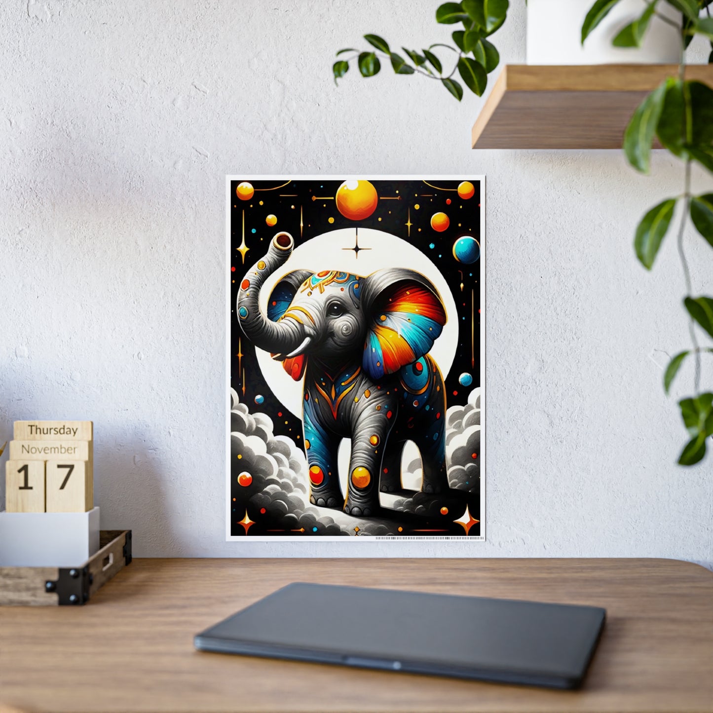 Colorful Elephant Art PosterUnique Gifts for Animal Lovers - VYBE Shop
