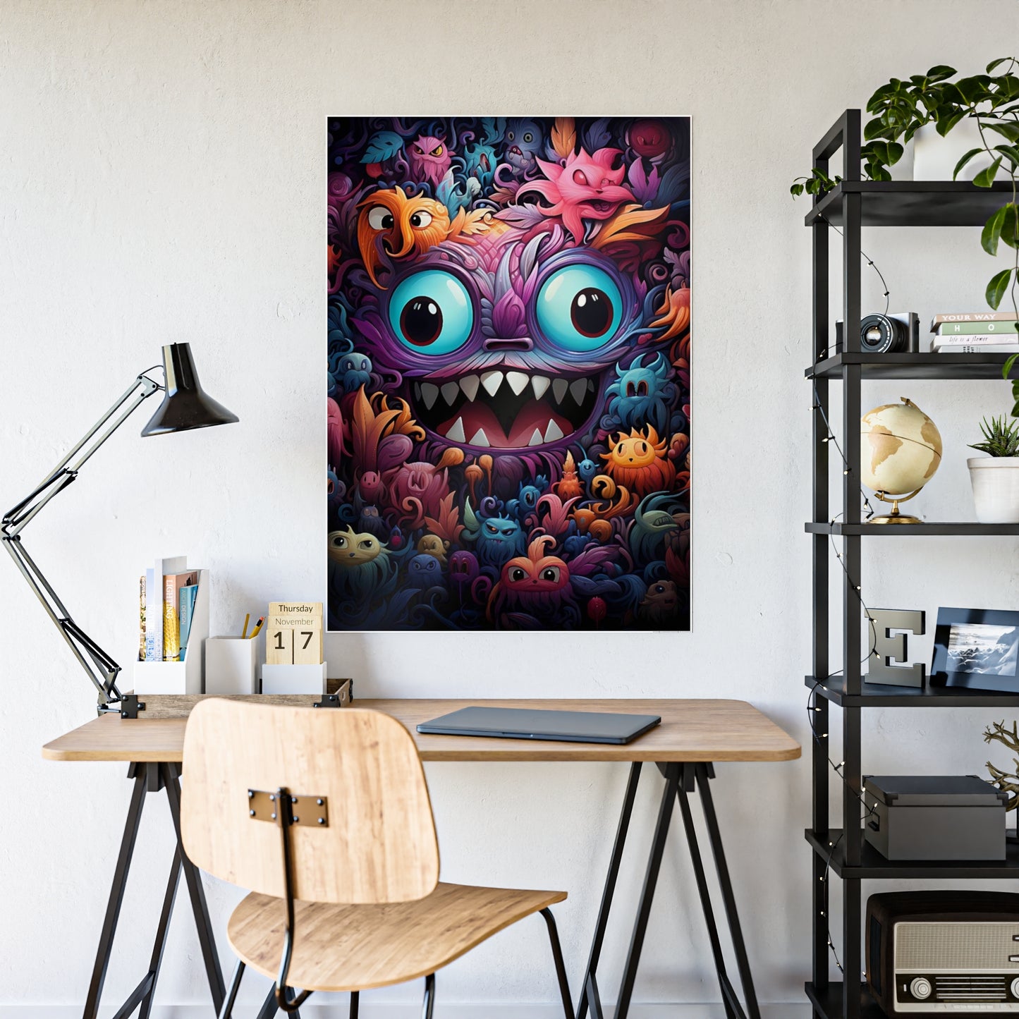 Vibrant Monster Wall Poster| Cute Decor, Kids Room Art - VYBE Shop
