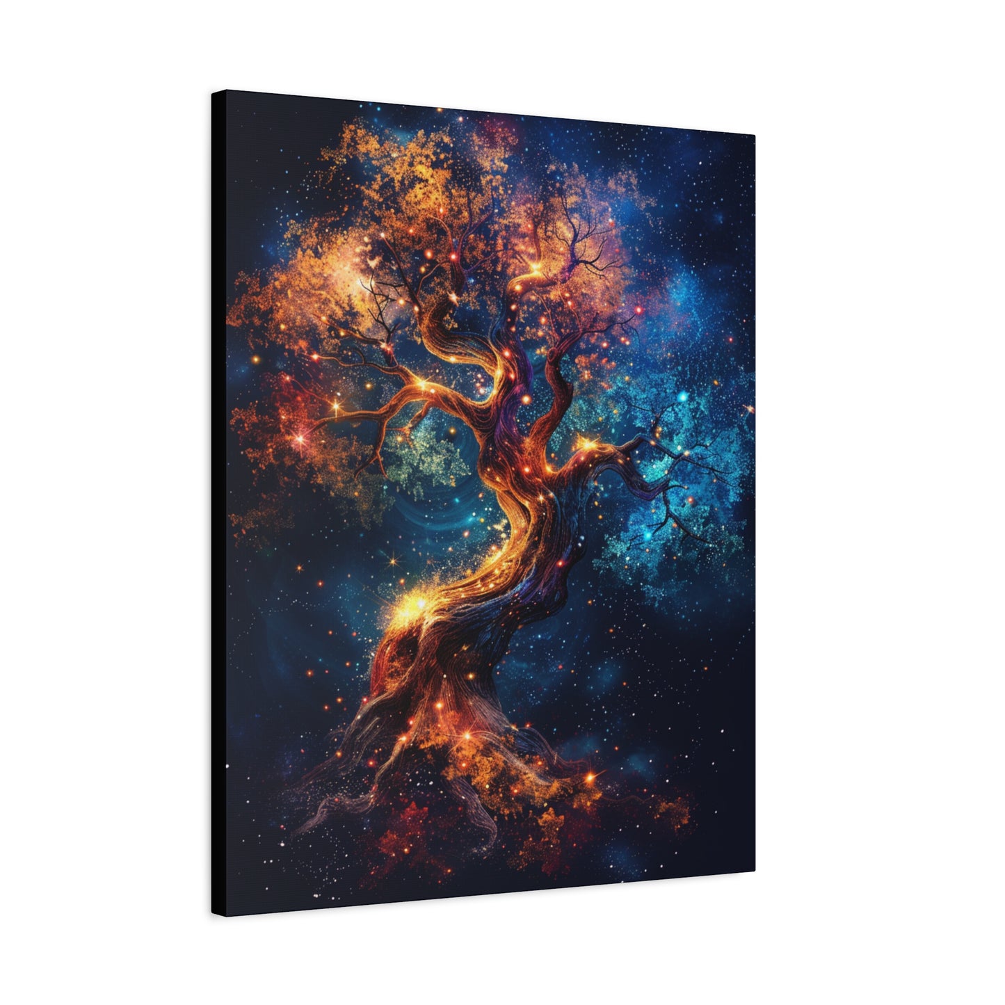 Galactic Tree Canvas Print, Vibrant Cosmic Art, Home Décor, Gift for Nature Lovers, Unique Wall Art, Space-Themed Decoration - VYBE Shop