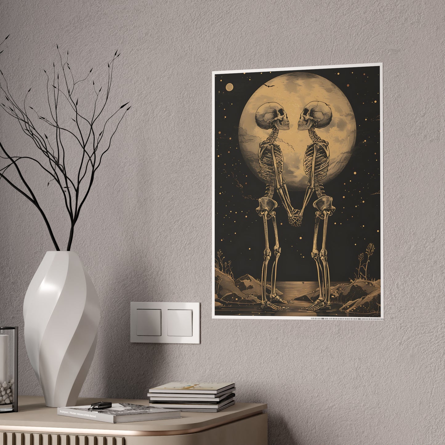 Skeleton Love Art Poster | Unique Gothic Home Decor and Wall Art - VYBE Shop