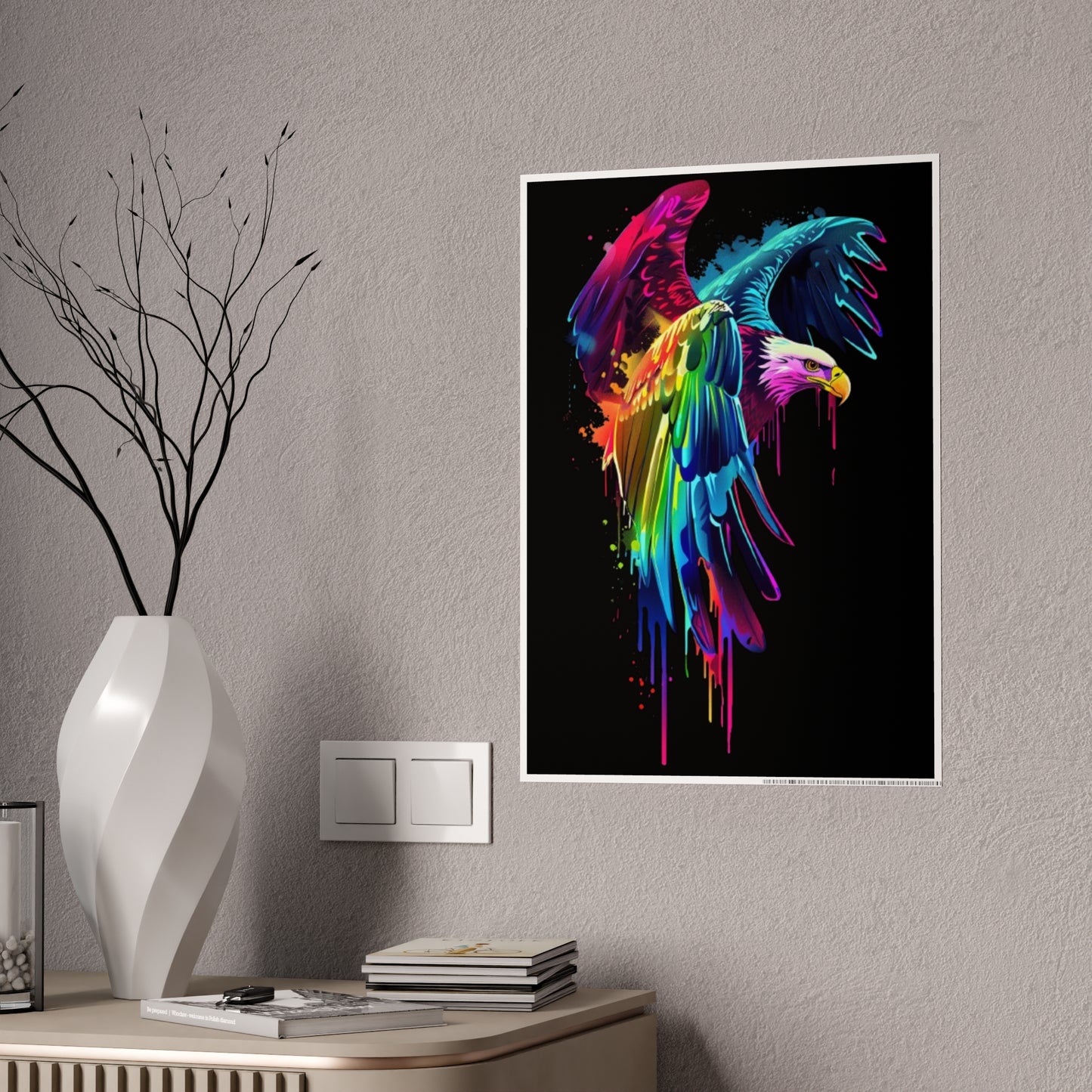 Vibrant Eagle Wall Art - Colorful Gloss Poster for Stunning Home Decor - VYBE Shop