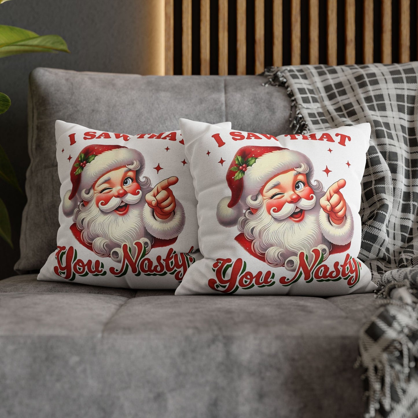 Santa's Naughty List Pillowcase - Funny Holiday Decor and Christmas Gift for Couch Decor - VYBE Shop