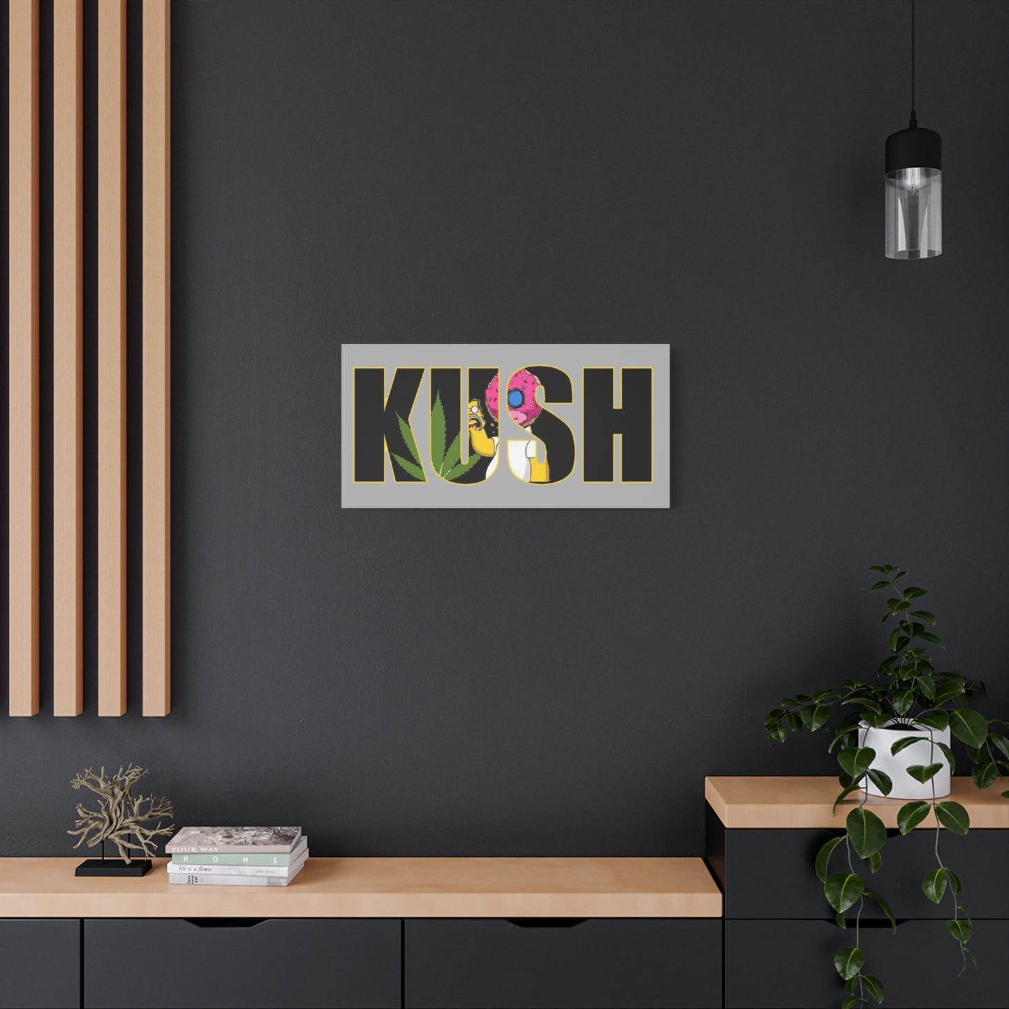 Colorful Cannabis KUSH Wall Art, Stretched Canvas Print, Unique Home Decor, Gift for Smokers, KUSH Design - VYBE Shop