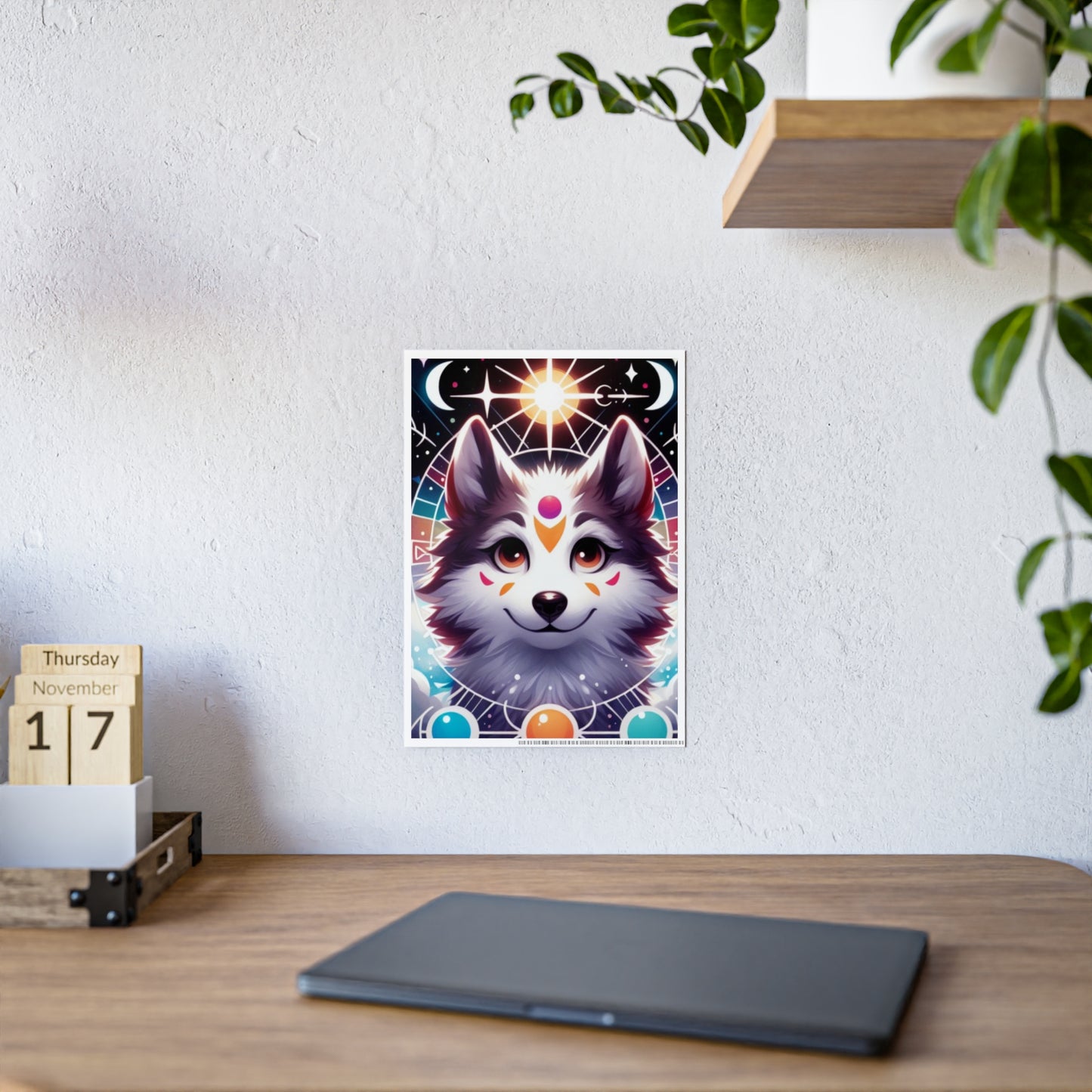 Cosmic Wolf Poster | Astrological Art for Home Decor - VYBE Shop