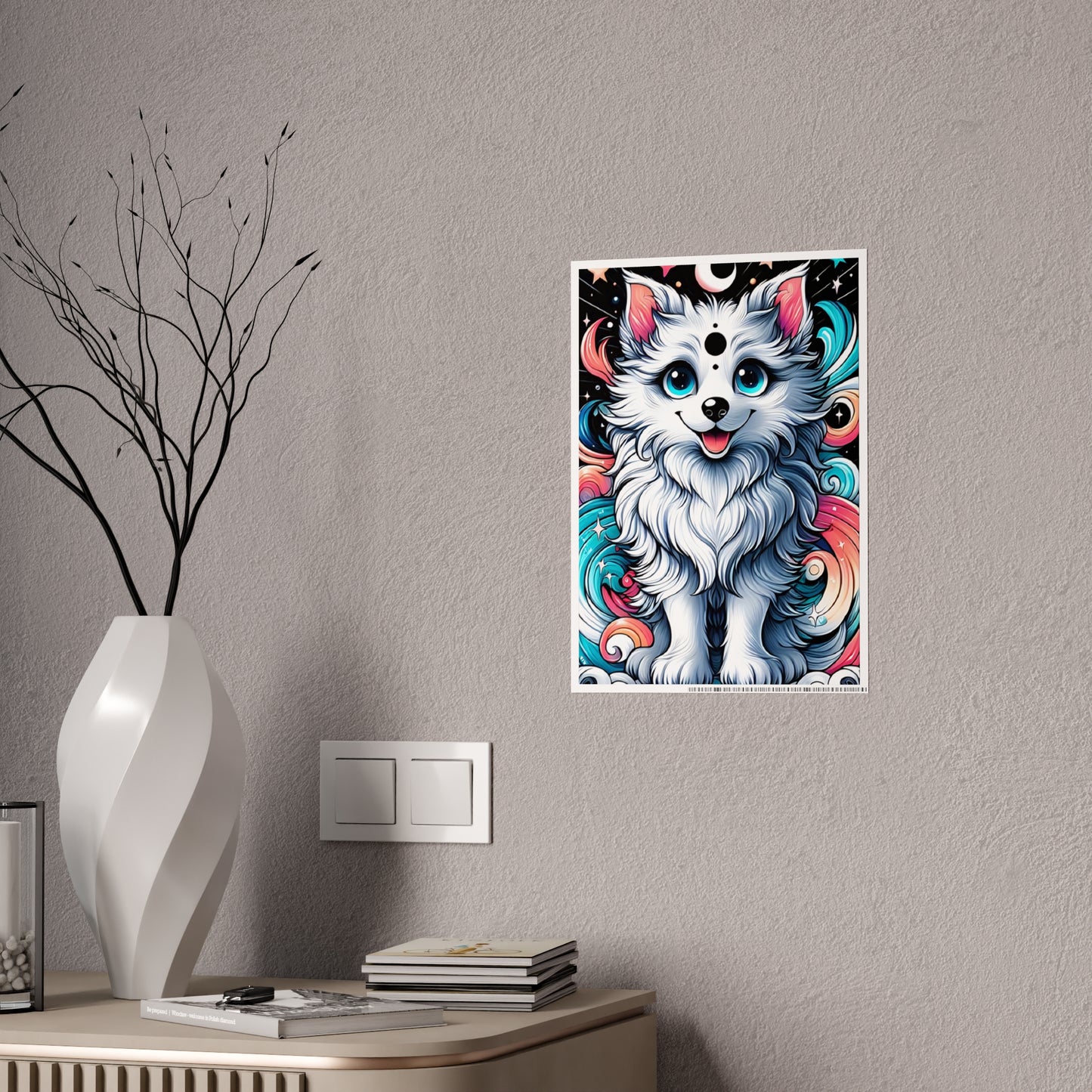 Glossy Wolf Art Poster, Colorful Animal Poster - VYBE Shop