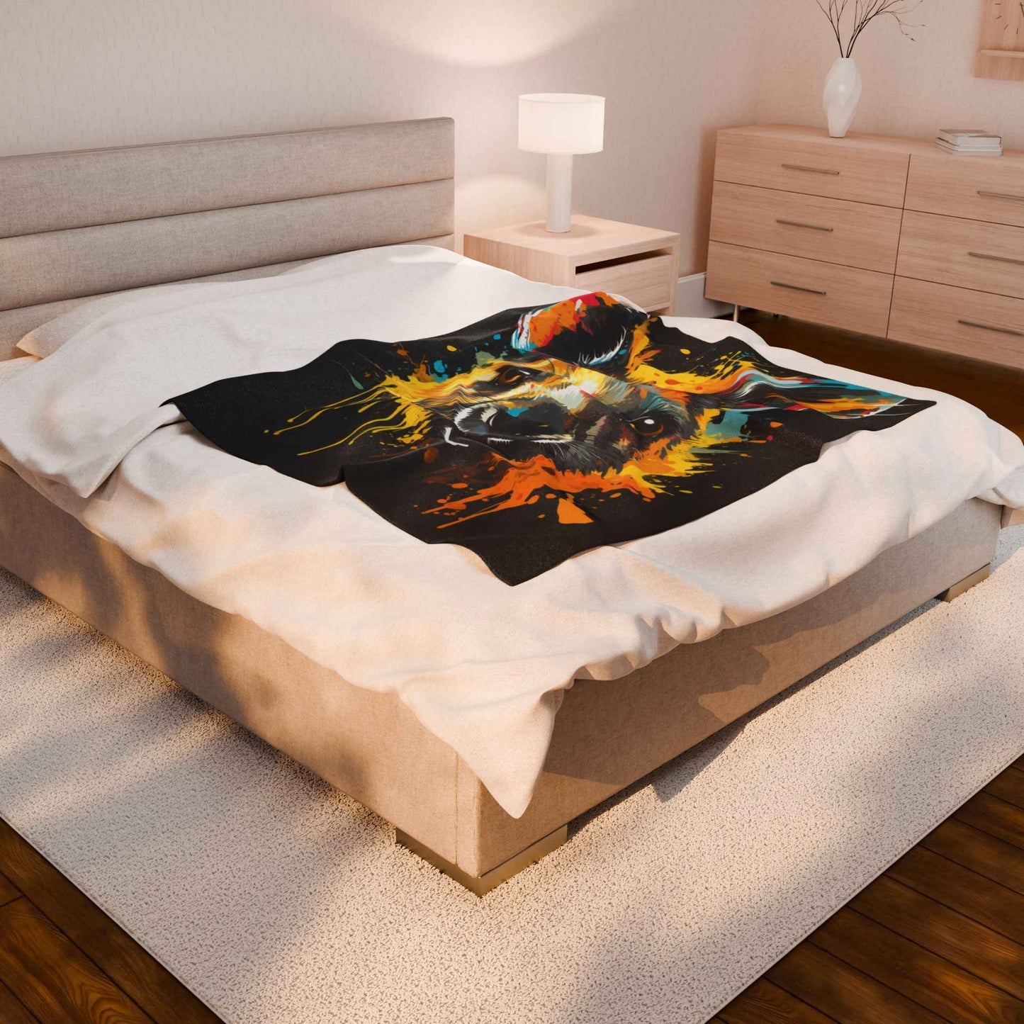 Colorful Kangaroo Plush Blanket