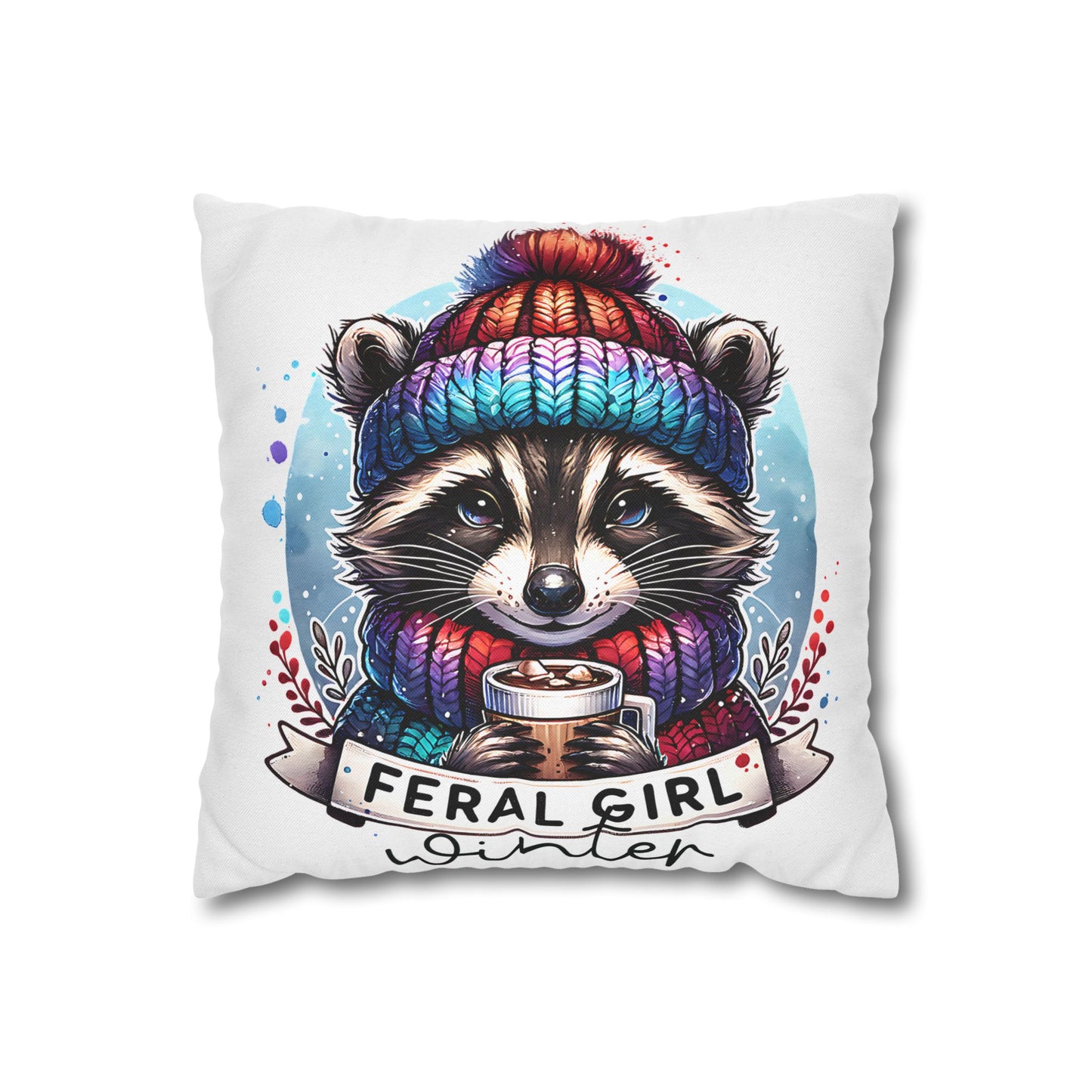 Feral Girl Winter Pillowcase - Cozy Decor for Animal Lovers, Perfect Winter Chill Vibe Home Accent Cushion Cover - VYBE Shop