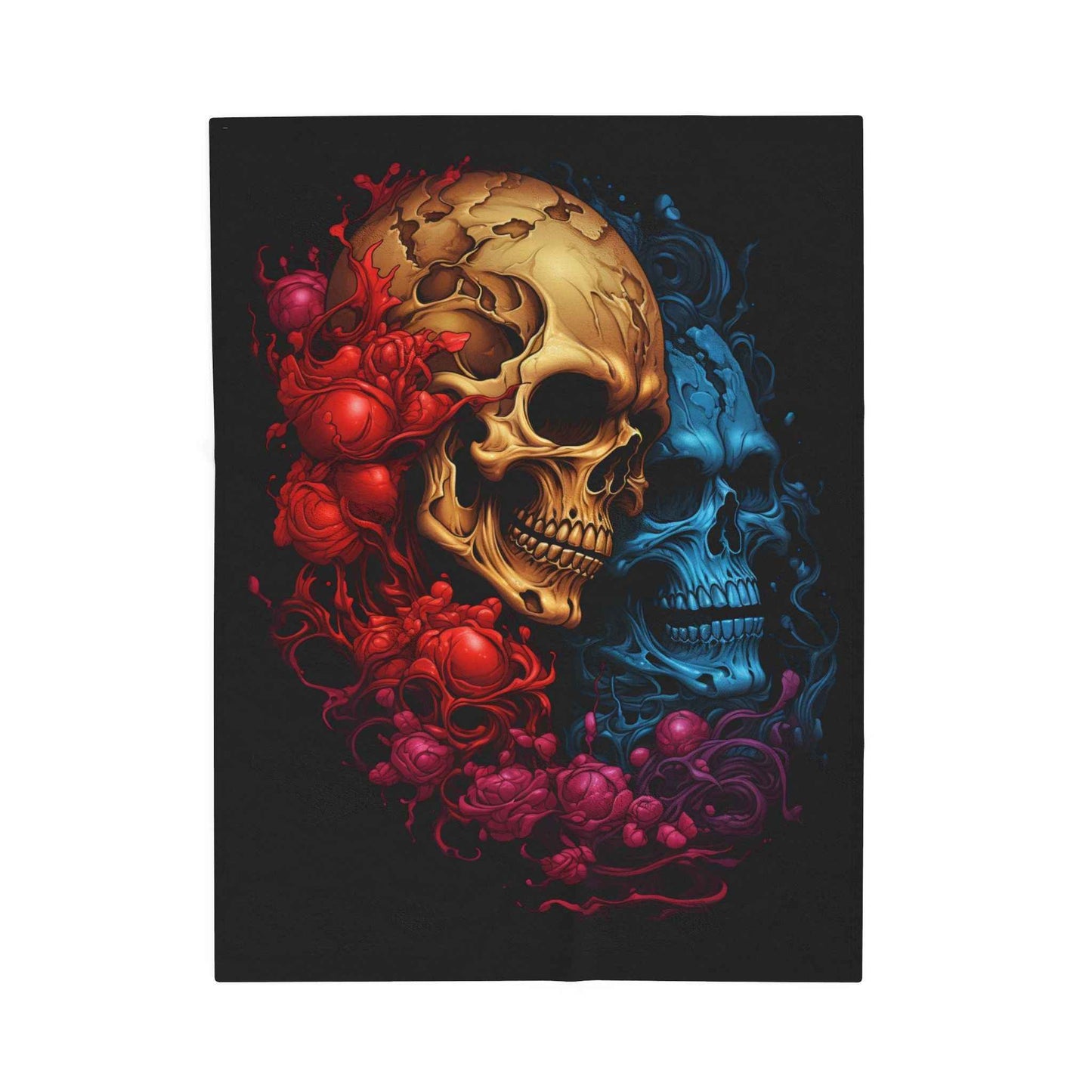 Skull Plush Blanket | Cozy Gothic Decor for Halloween and Home Throw