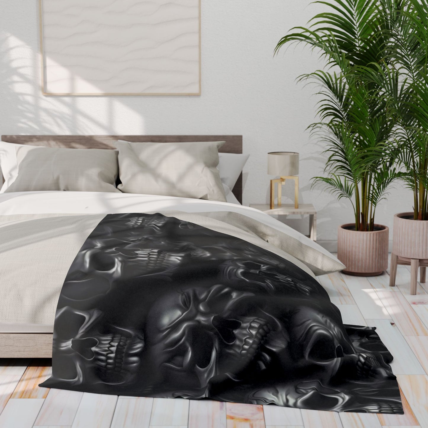 Gothic Skull Fleece Blanket