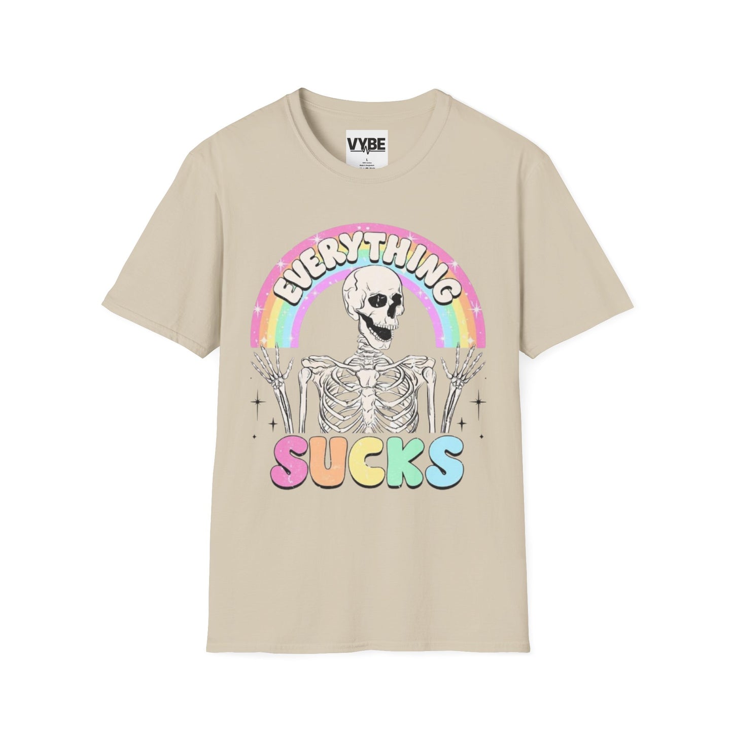 Funny- Everything Sucks Vintage Skeleton T-Shirt - VYBE Shop