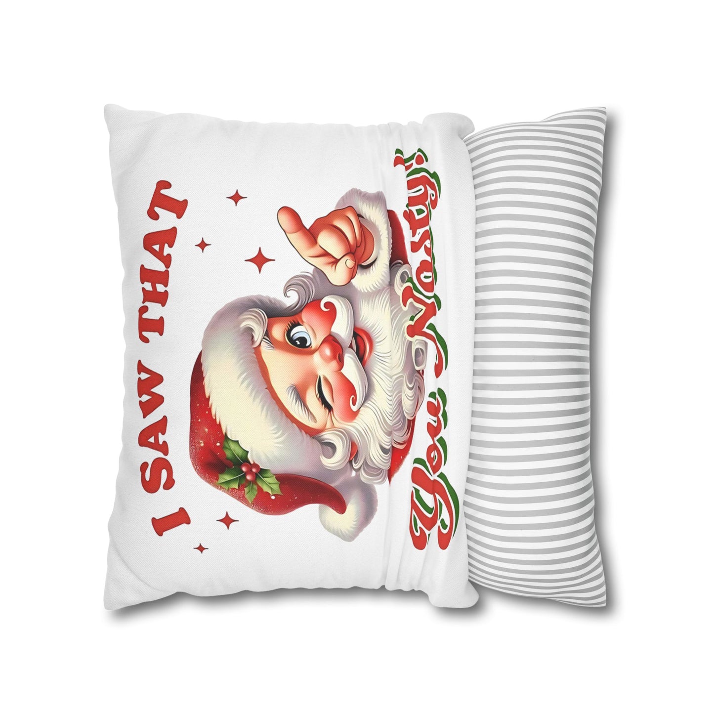 Santa's Naughty List Pillowcase - Funny Holiday Decor and Christmas Gift for Couch Decor - VYBE Shop