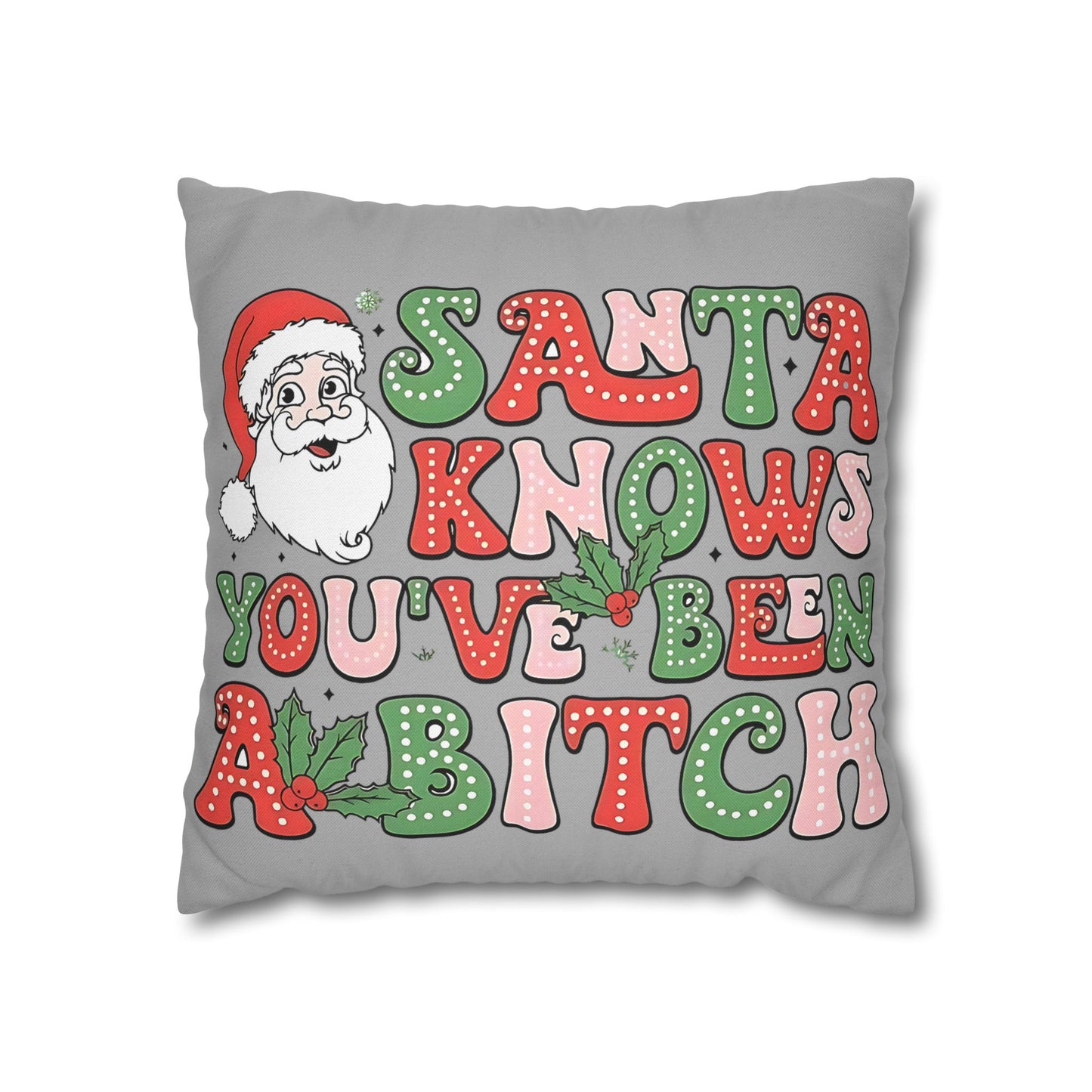 Funny Christmas Pillowcase - Santa Knows You've Been A Bit... Unique Decorative Accent for Holiday Decor, Perfect Gift for Friends and Family - VYBE Shop