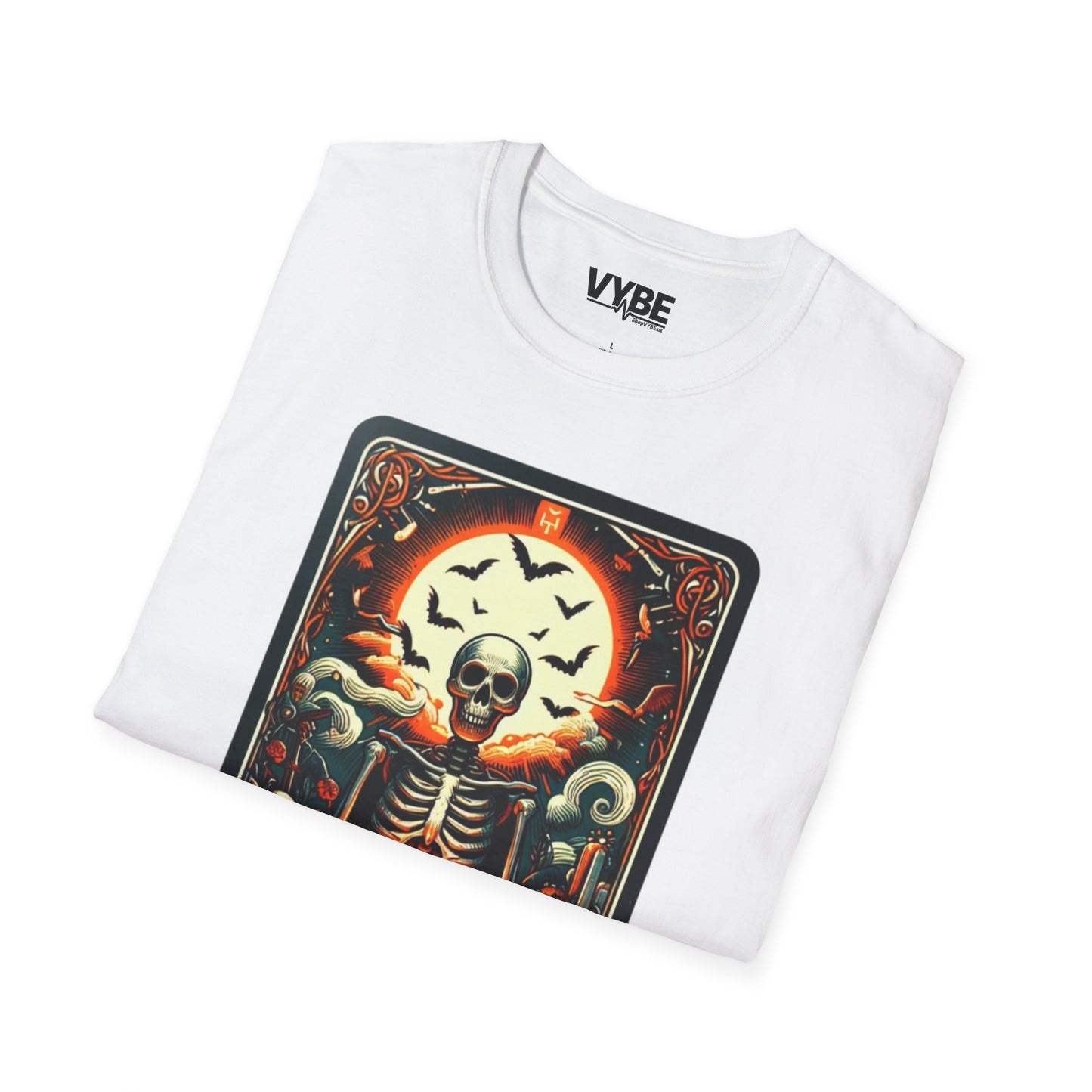 Halloween Skeleton Tarot T-Shirt - Embrace the Spirit of the Season - VYBE Shop