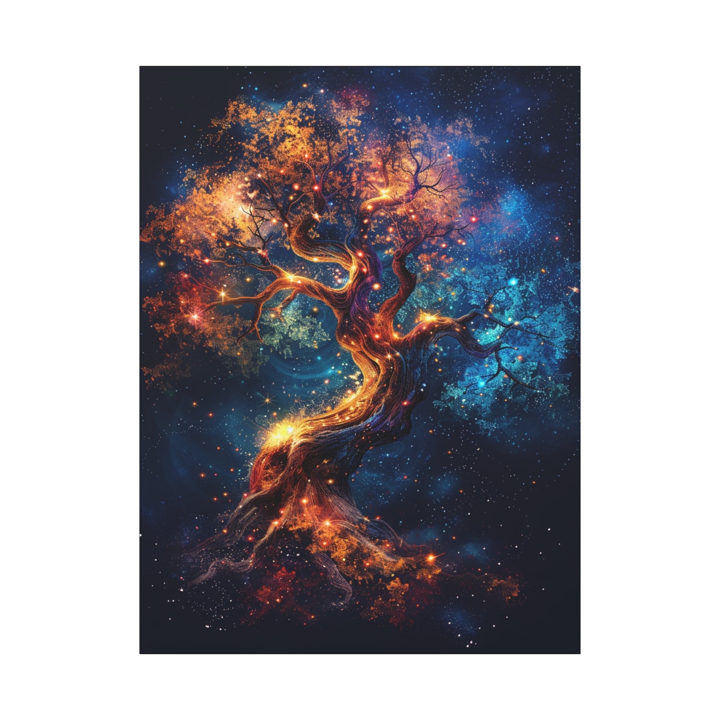 Galactic Tree Canvas Print, Vibrant Cosmic Art, Home Décor, Gift for Nature Lovers, Unique Wall Art, Space-Themed Decoration - VYBE Shop