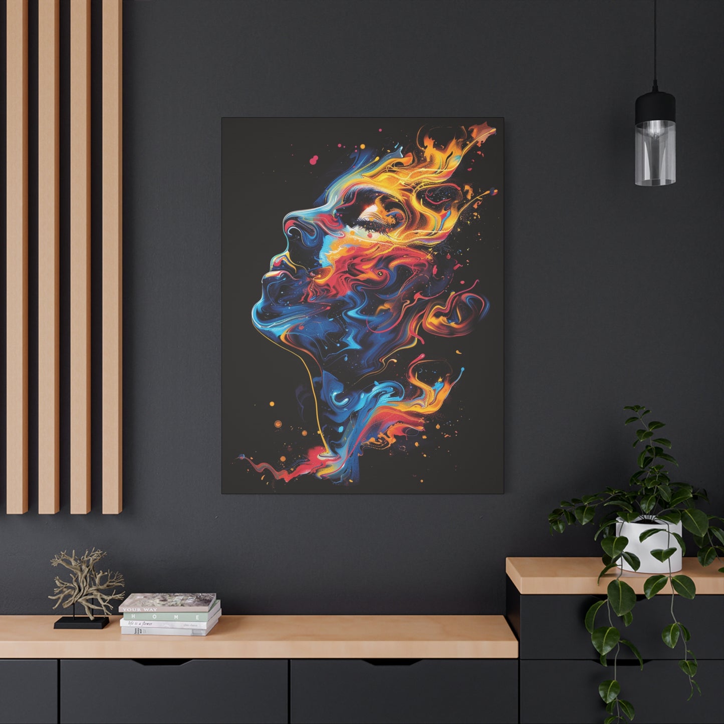 Neon Abstract Canvas Print, Colorful Wall Art, Home Decor, Gift for Art Lovers, Modern Artwork - VYBE Shop