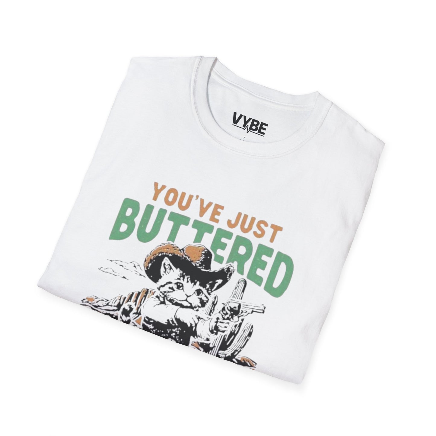 Funny- You've Just Buttered Your Last Biscuit T-shirt, Cute Cowboy Kitten Design - VYBE Shop