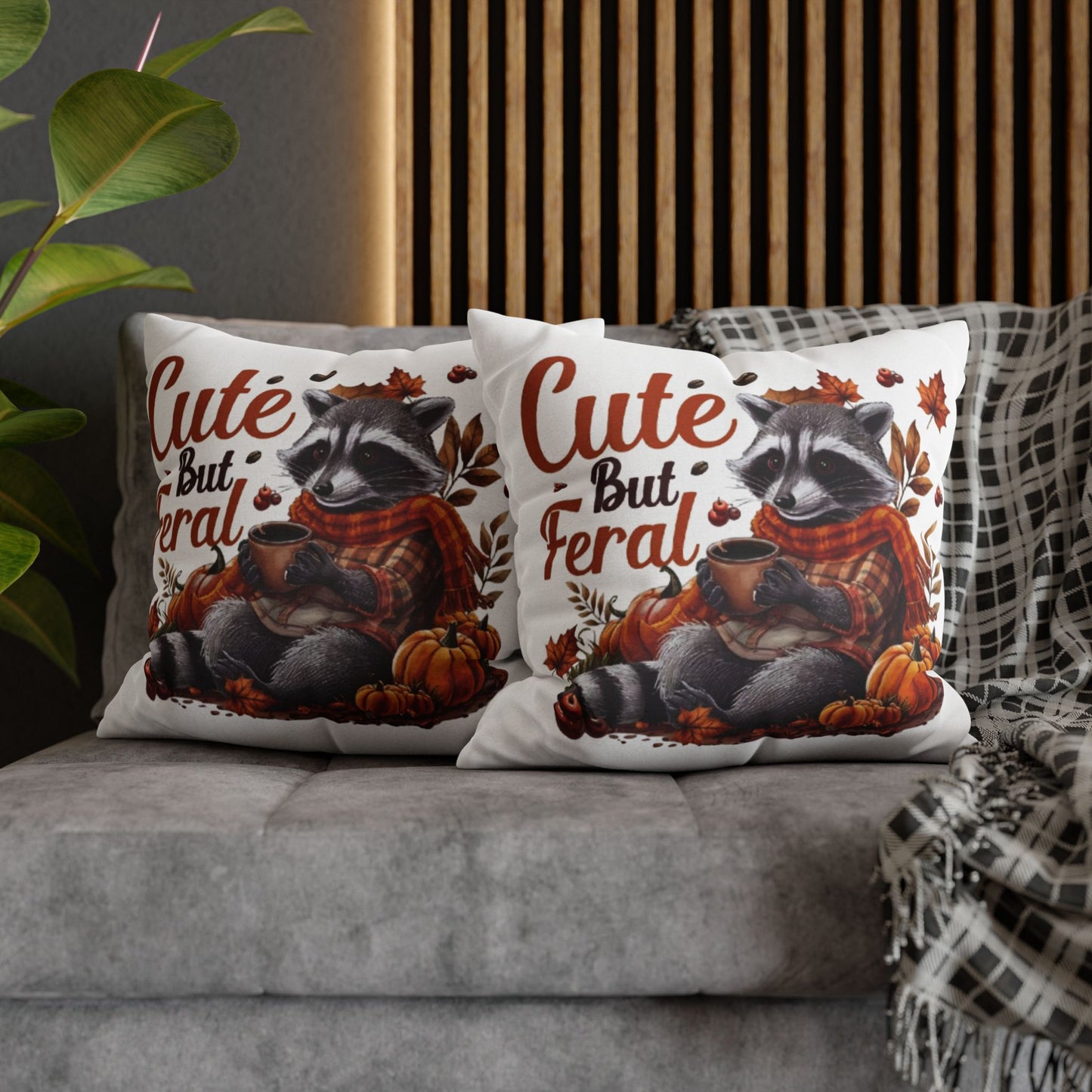 Cute Raccoon Pillowcase | Cozy Fall Decor for Animal Lovers, Autumn Home Accent Decorative Cushion Cover - VYBE Shop