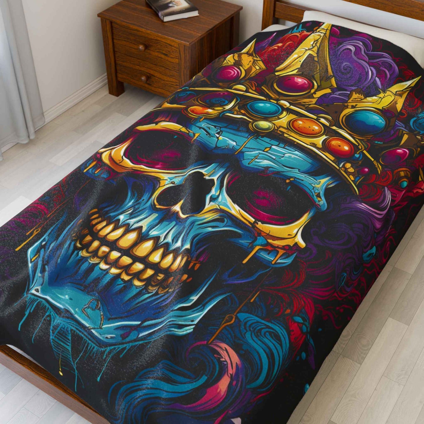 Vibrant Skull Plush Blanket