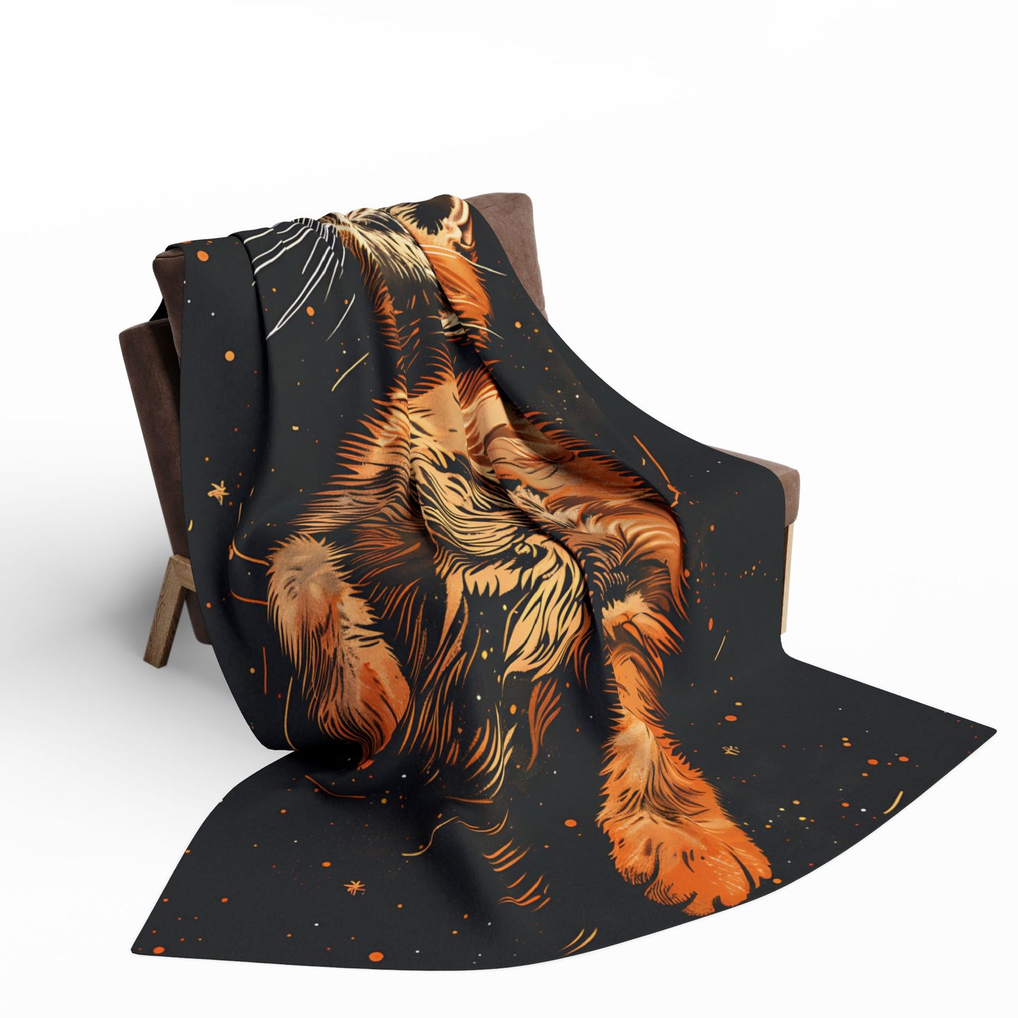 Cosmic Cat Fleece Blanket – Cozy Space-Themed Throw, Pet Lover Gift, Home Decor, Cat Lover Blanket, Warm Gift for All Occasions - VYBE