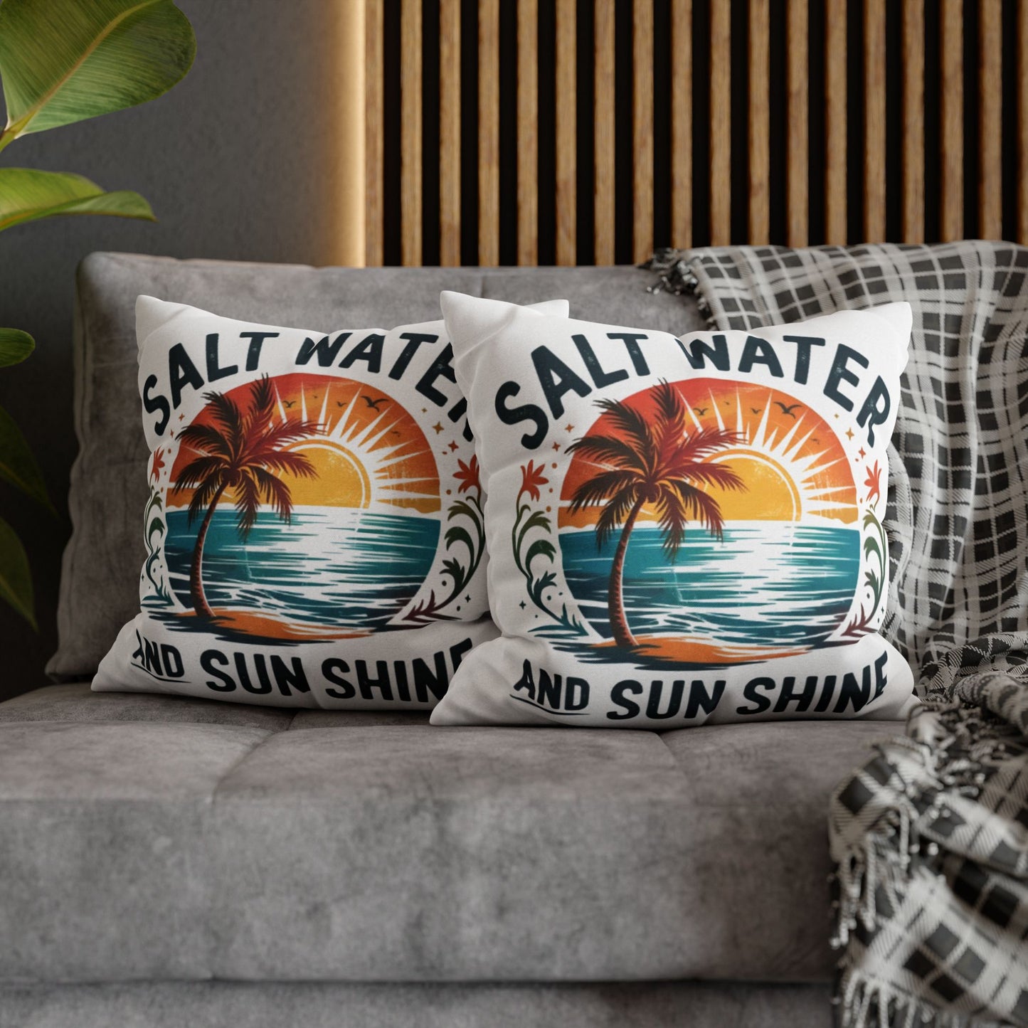 Tropical Beach Pillowcase with Sunset Vibes, Nautical Home Decor, Beach House Gift, Ocean Lover's Pillow Cover, Summer Decor - VYBE Shop