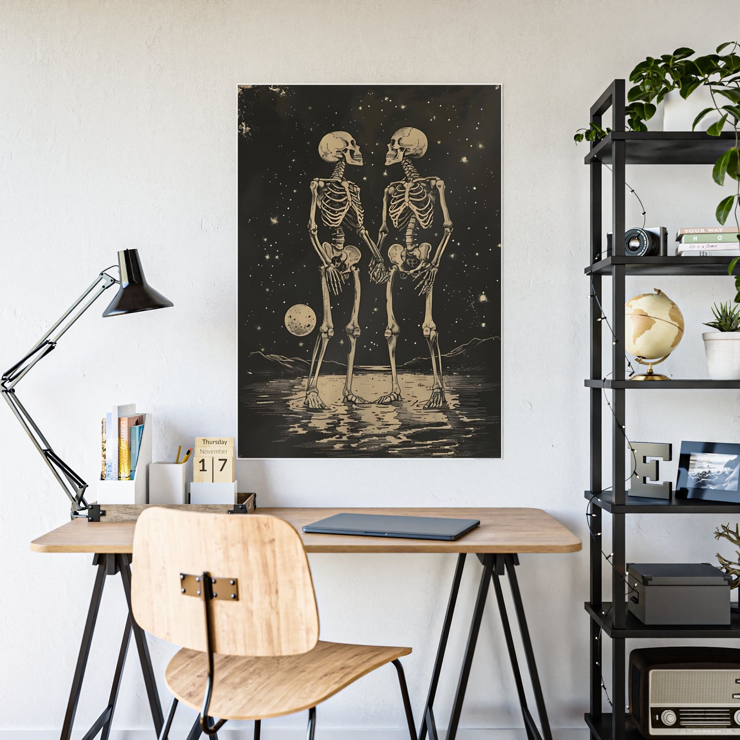 Skeleton Lovers Poster - Dark Aesthetic Decor and Gothic Home Accents - VYBE Shop