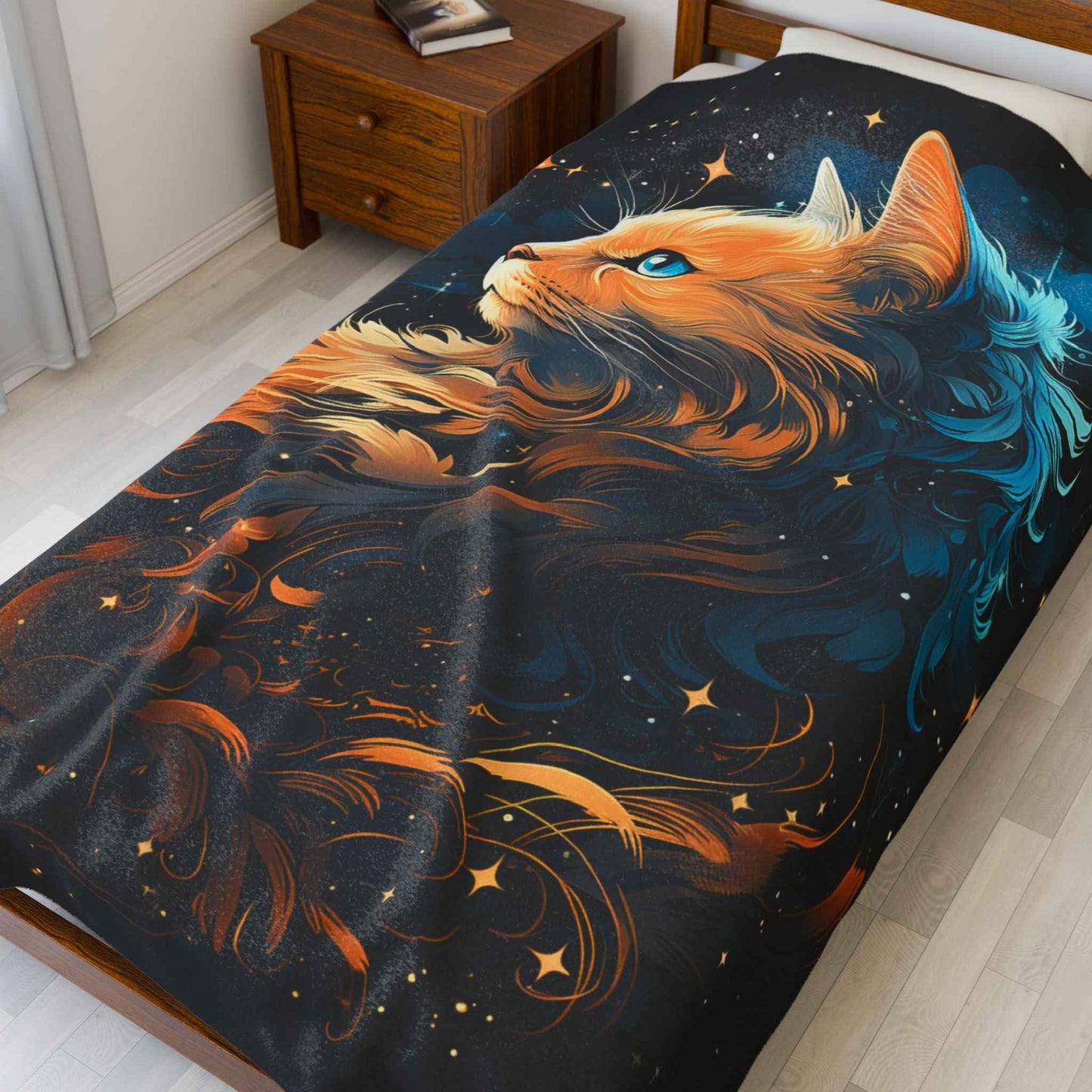 Cosmic Cat Plush Blanket