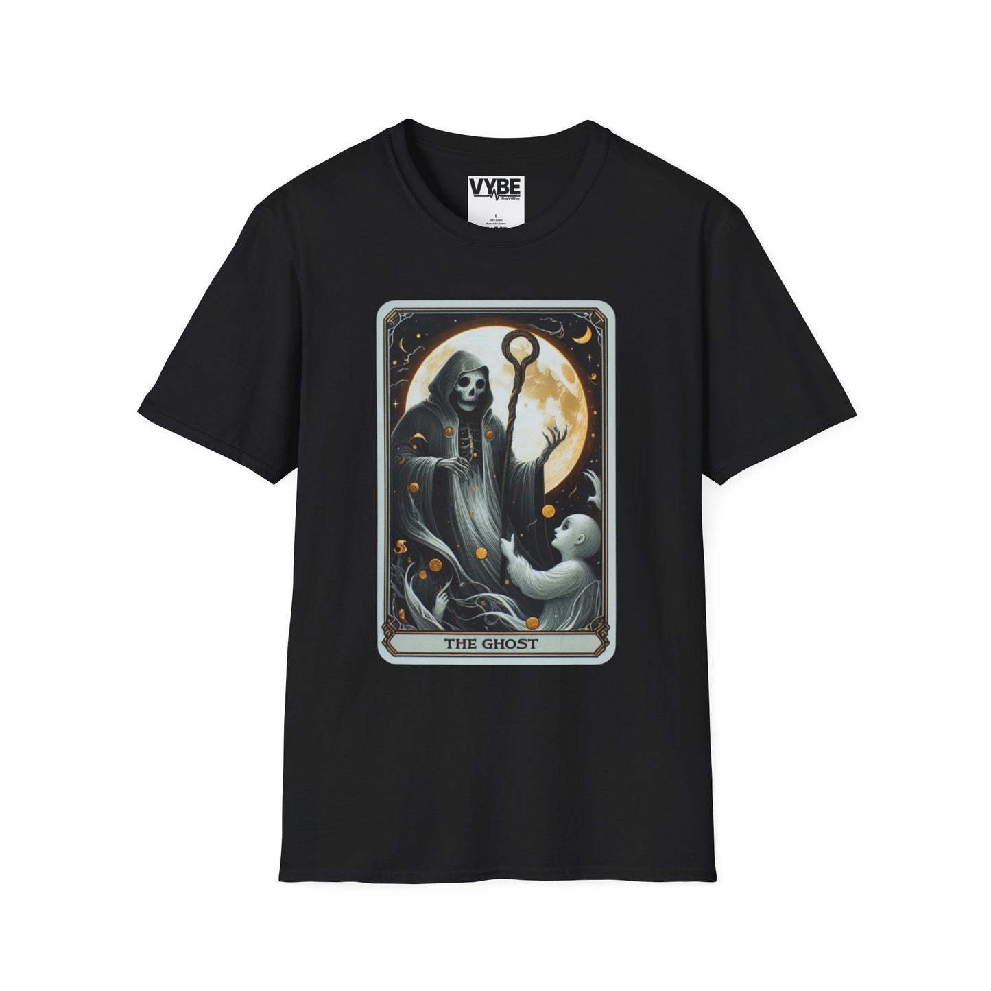Halloween Ghost Tarot Tee - Enchanting Design for Spooky Season - VYBE Shop
