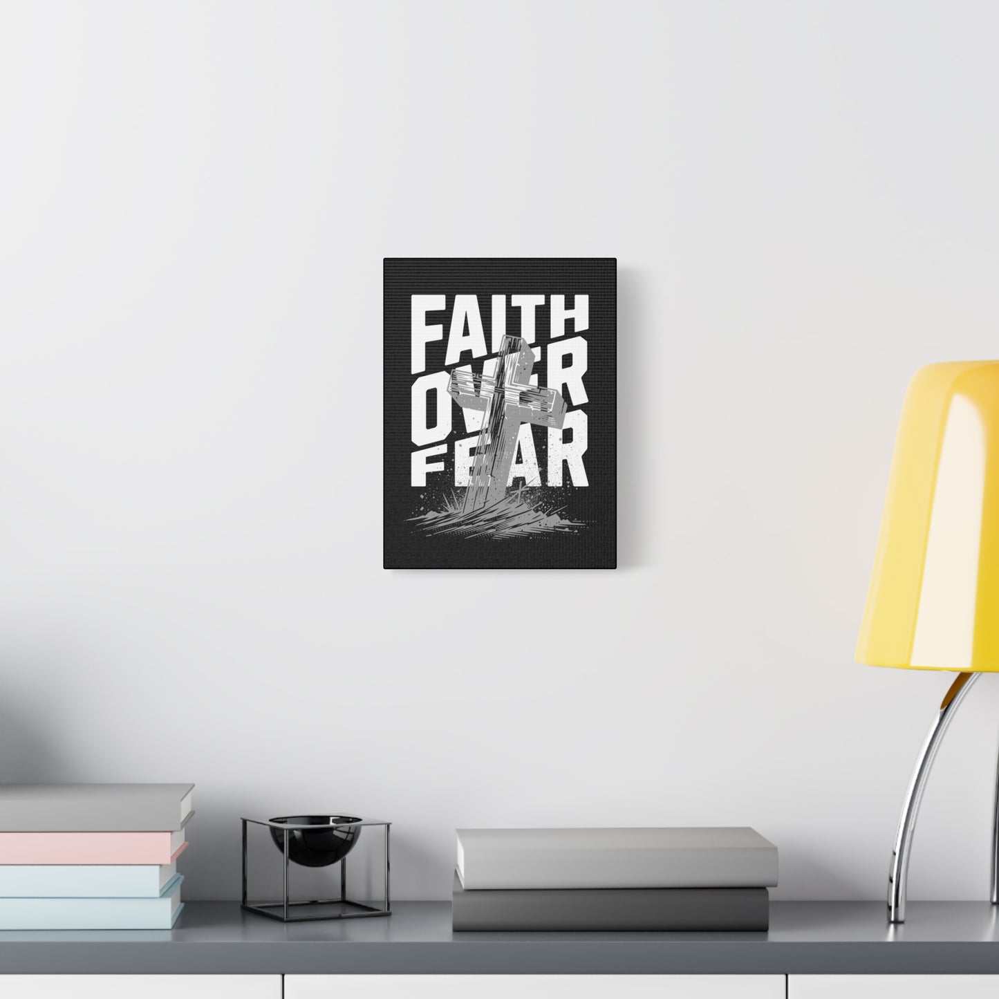 Religion- Faith Over Fear Canvas Print, Inspirational Wall Art, Religious Home Decor - VYBE Shop