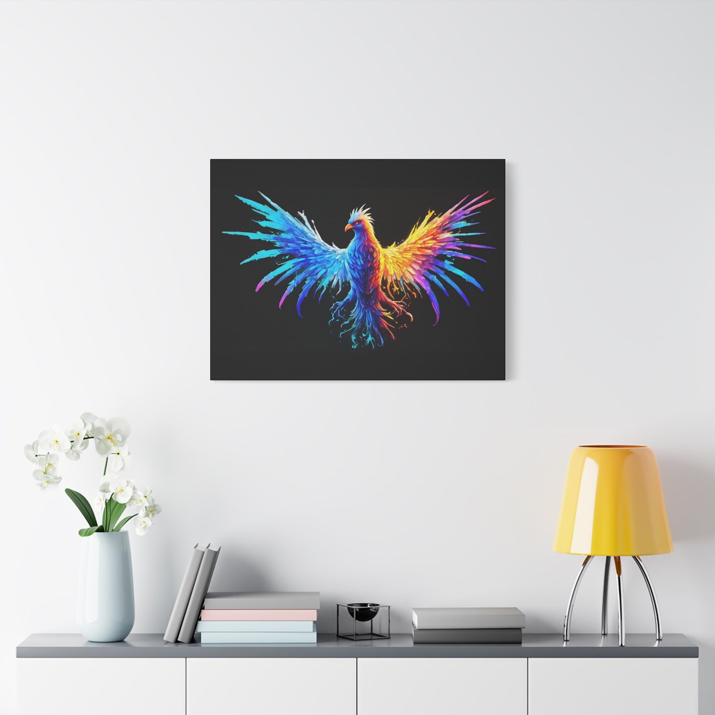 Neon Phoenix Canvas Wall Art | Colorful Home Decor, Inspirational Artwork, Gift for Art Lovers, Unique Wall Hanging - VYBE Shop