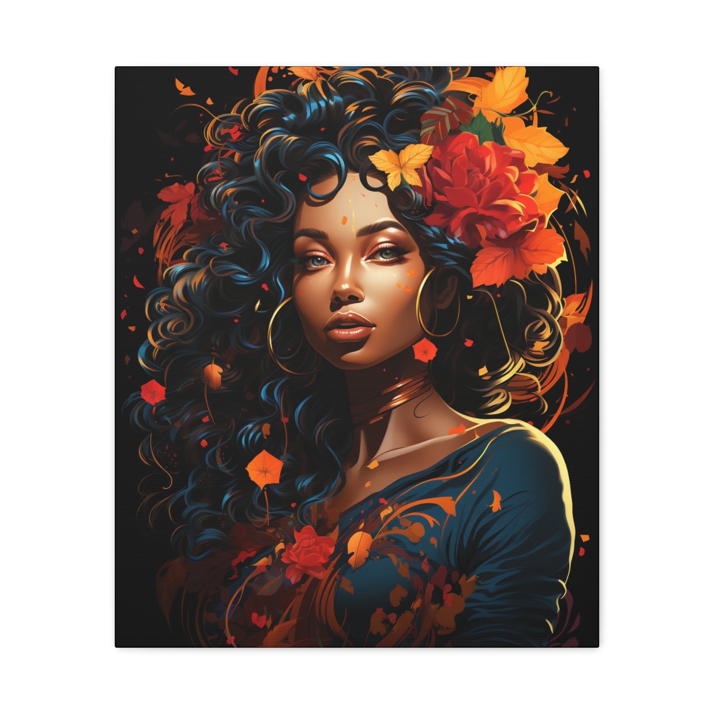 Canvas Wall Art featuring Vibrant Autumn Queen Design, Home Decor, Gift for Art Lovers, Fall Aesthetic, Boho Style - VYBE Shop