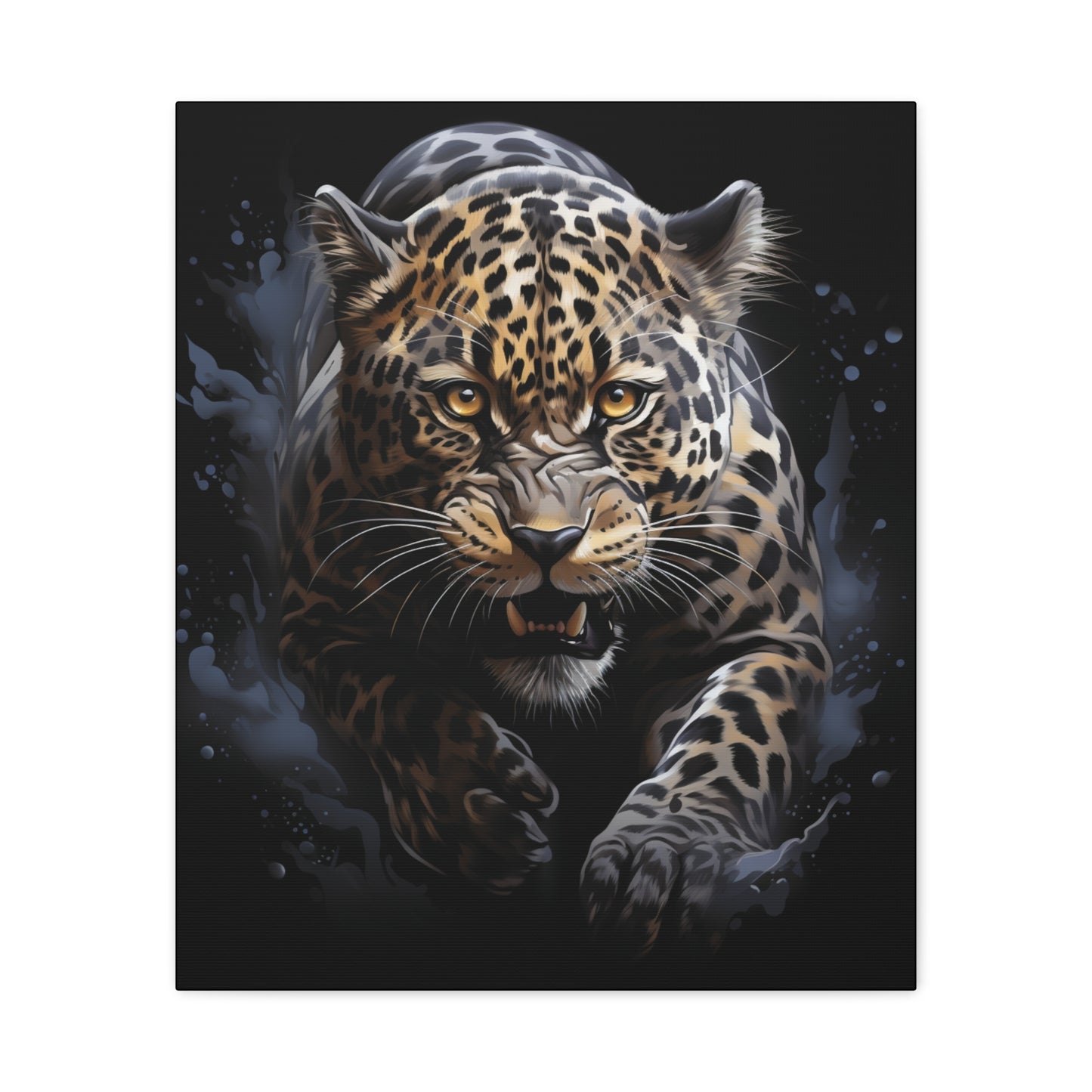 Fierce Leopard Canvas Art, Animal Print Wall Decor, Living Room Artwork, Nature Lover Gift, Wildlife Home Decor, Unique Gift Idea - VYBE Shop