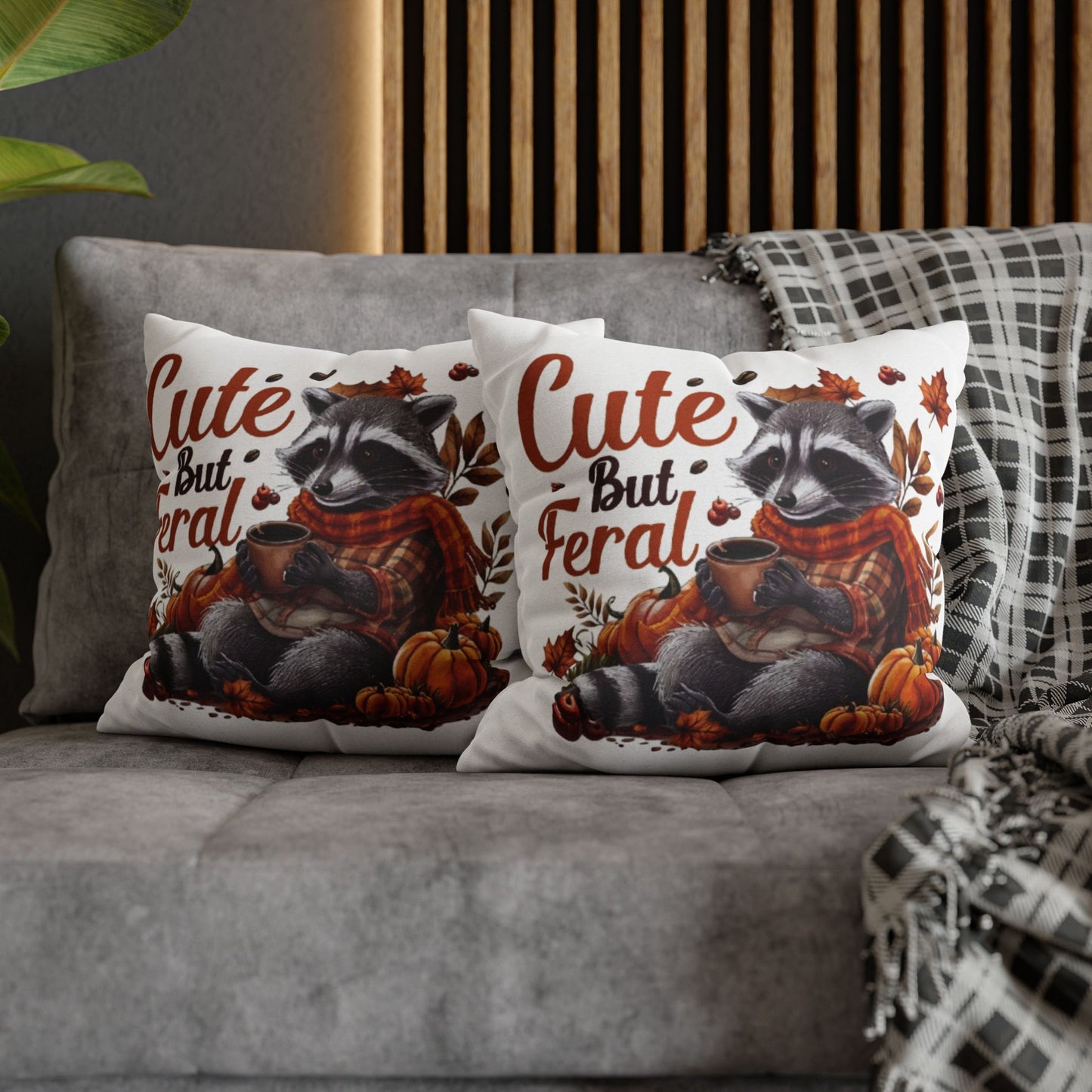 Cute Raccoon Pillowcase | Cozy Fall Decor for Animal Lovers, Autumn Home Accent Decorative Cushion Cover - VYBE Shop